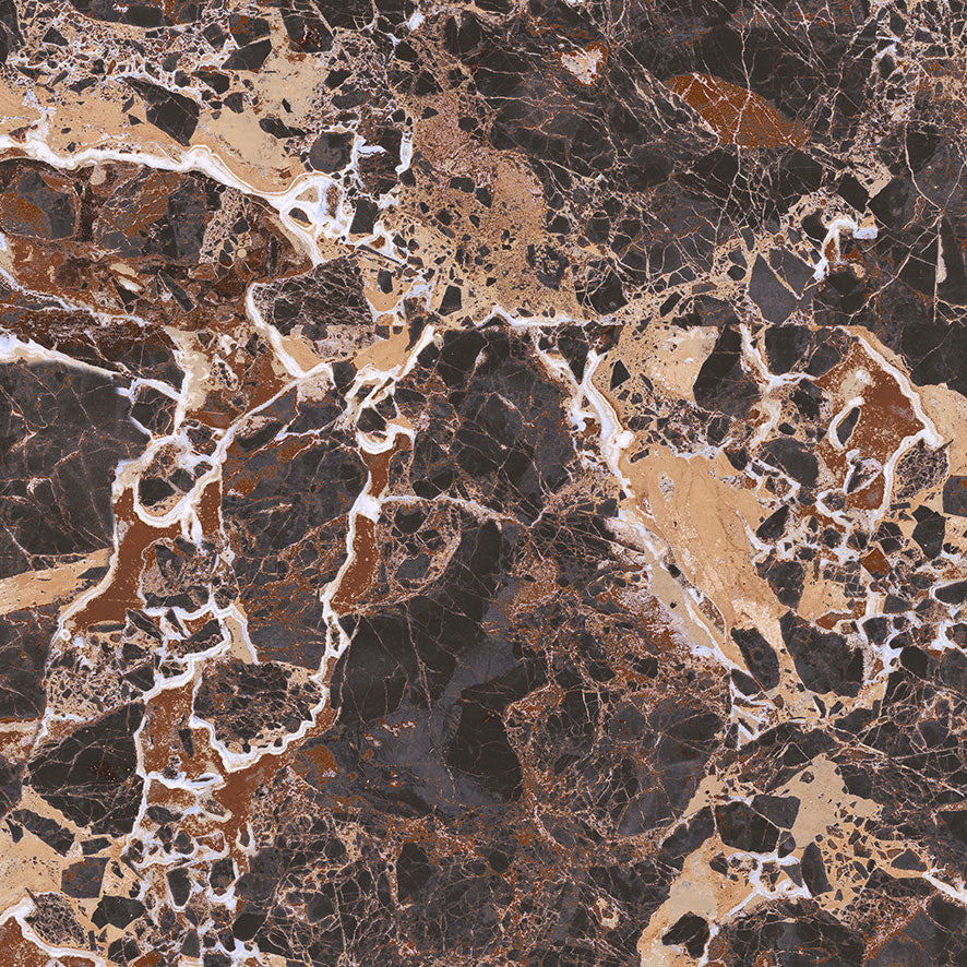 Majestic Dark Emperador Marble Effect Porcelain Tile 30x30cm Matt