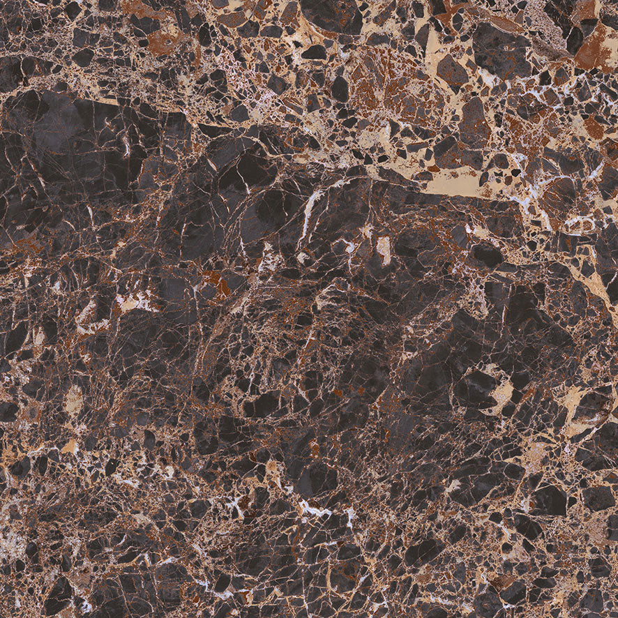 Majestic Dark Emperador Marble Effect Porcelain Tile 30x30cm Matt