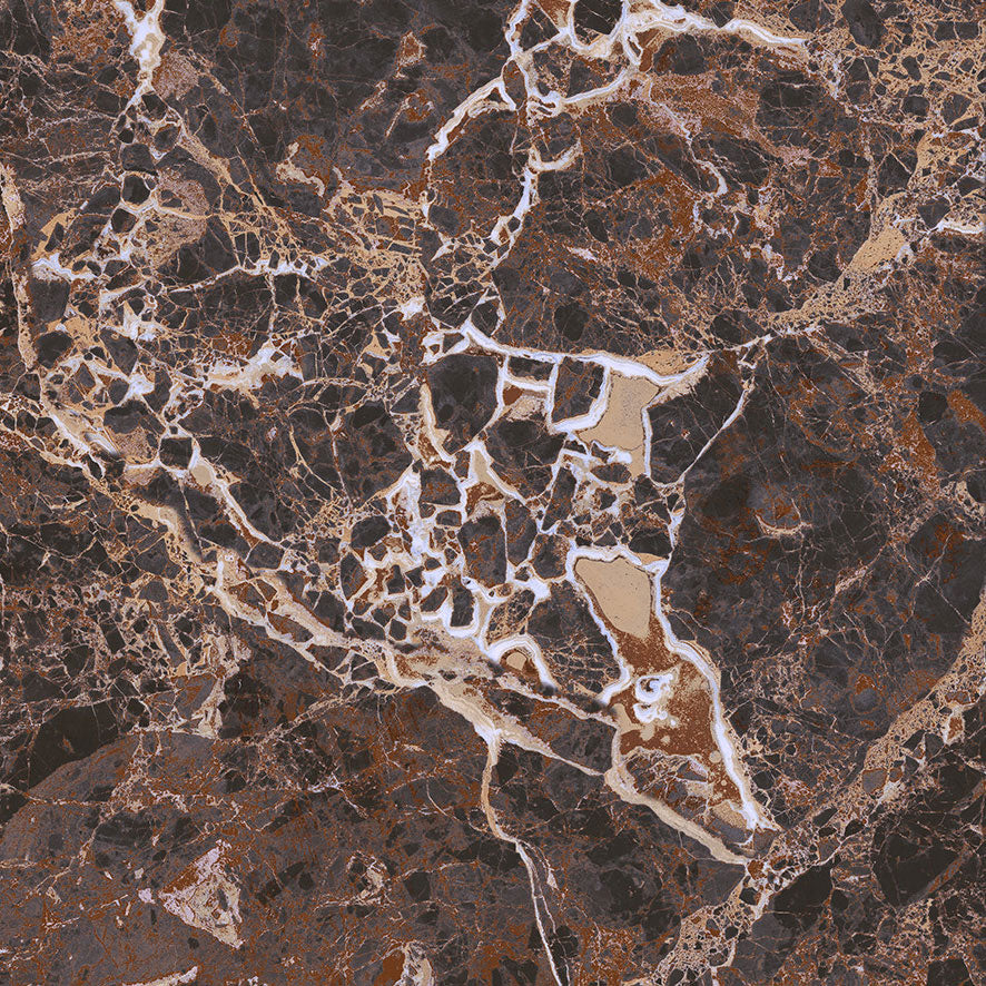 Majestic Dark Emperador Marble Effect Porcelain Tile 30x30cm Matt