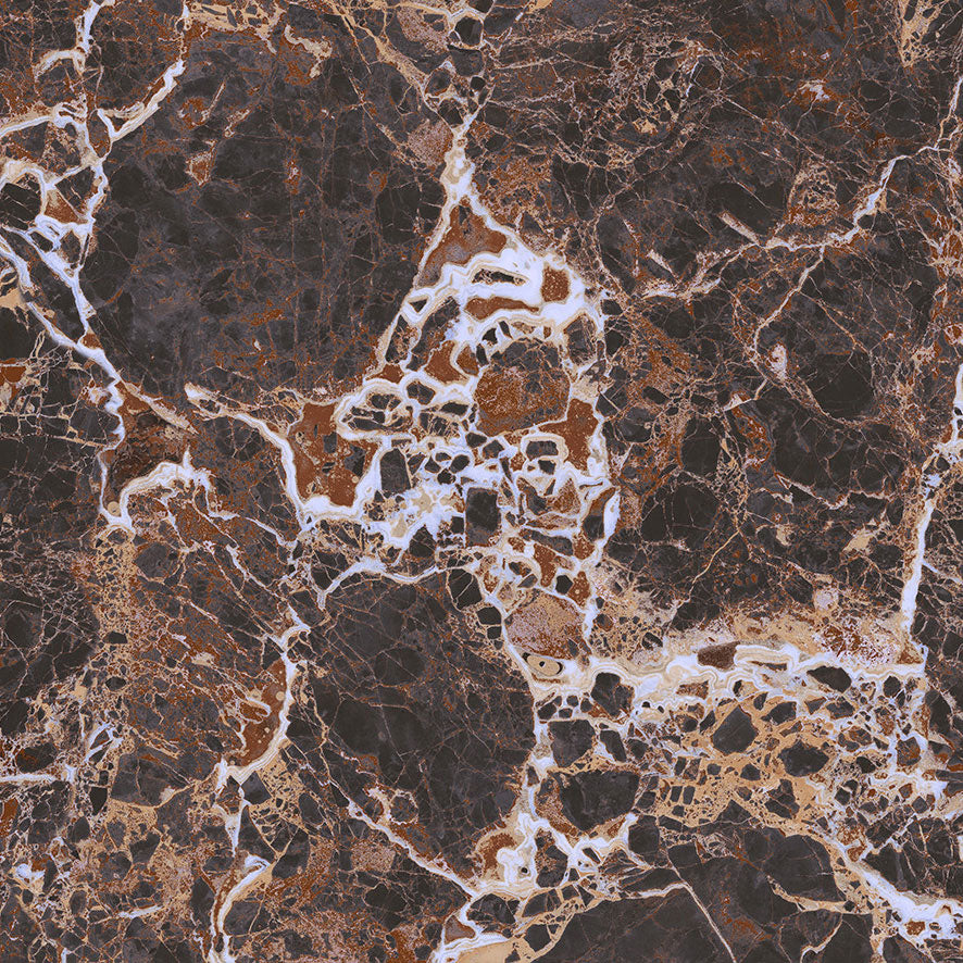Majestic Dark Emperador Marble Effect Porcelain Tile 30x30cm Matt