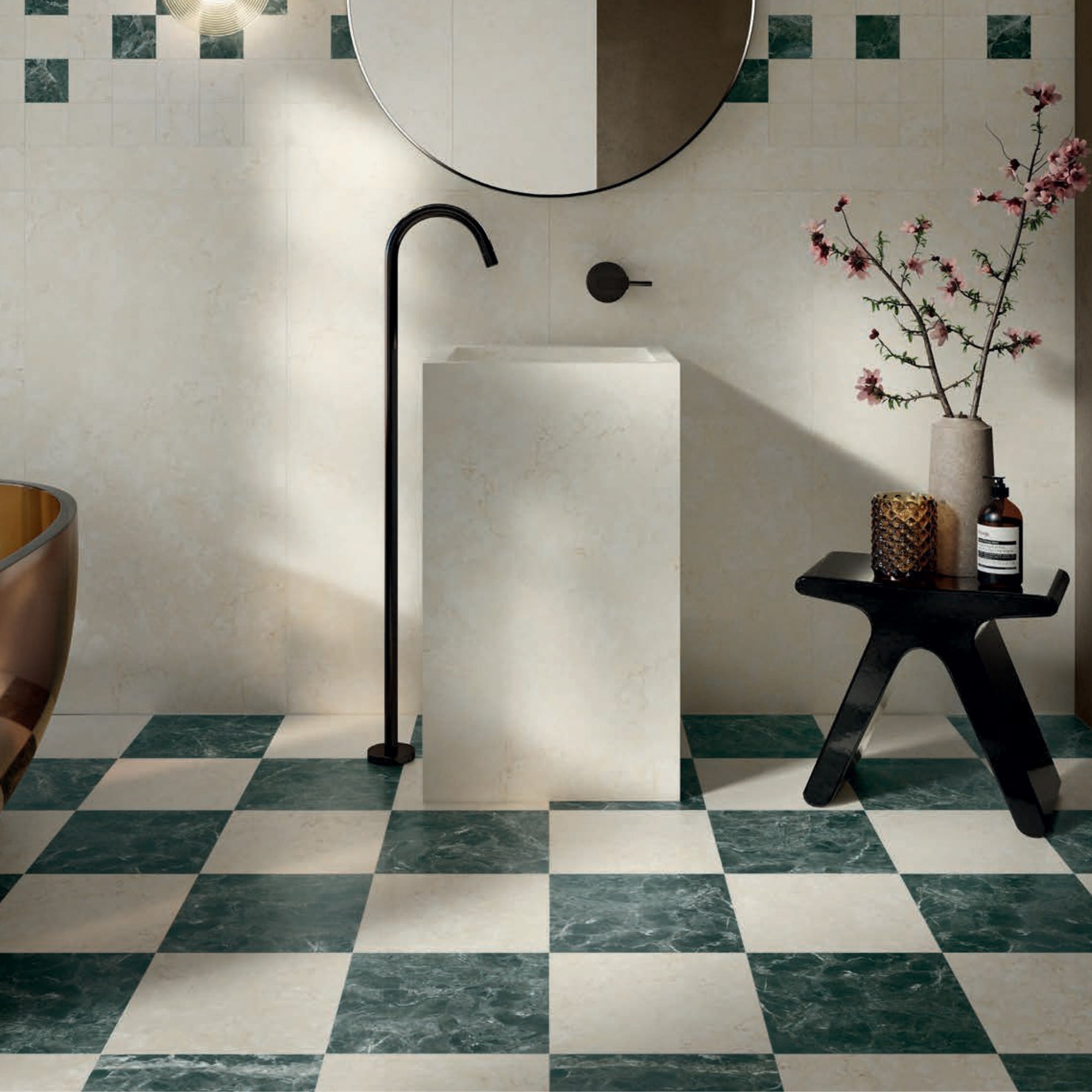 Majestic Verde Alpi Marble Effect Porcelain Tile 30x30cm Matt
