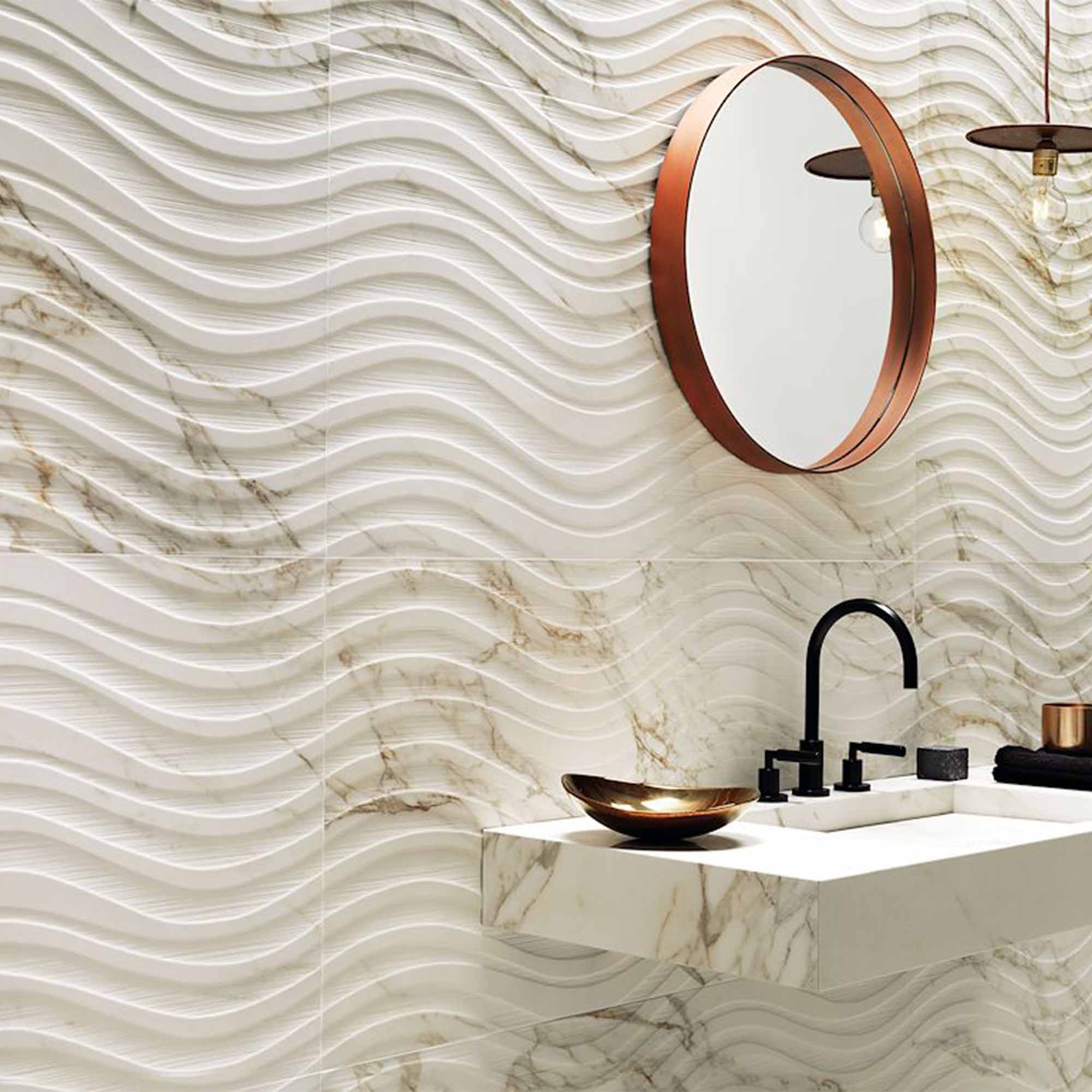 marble experience calacatta gold marble effect porcelain tile 60x120cm onda