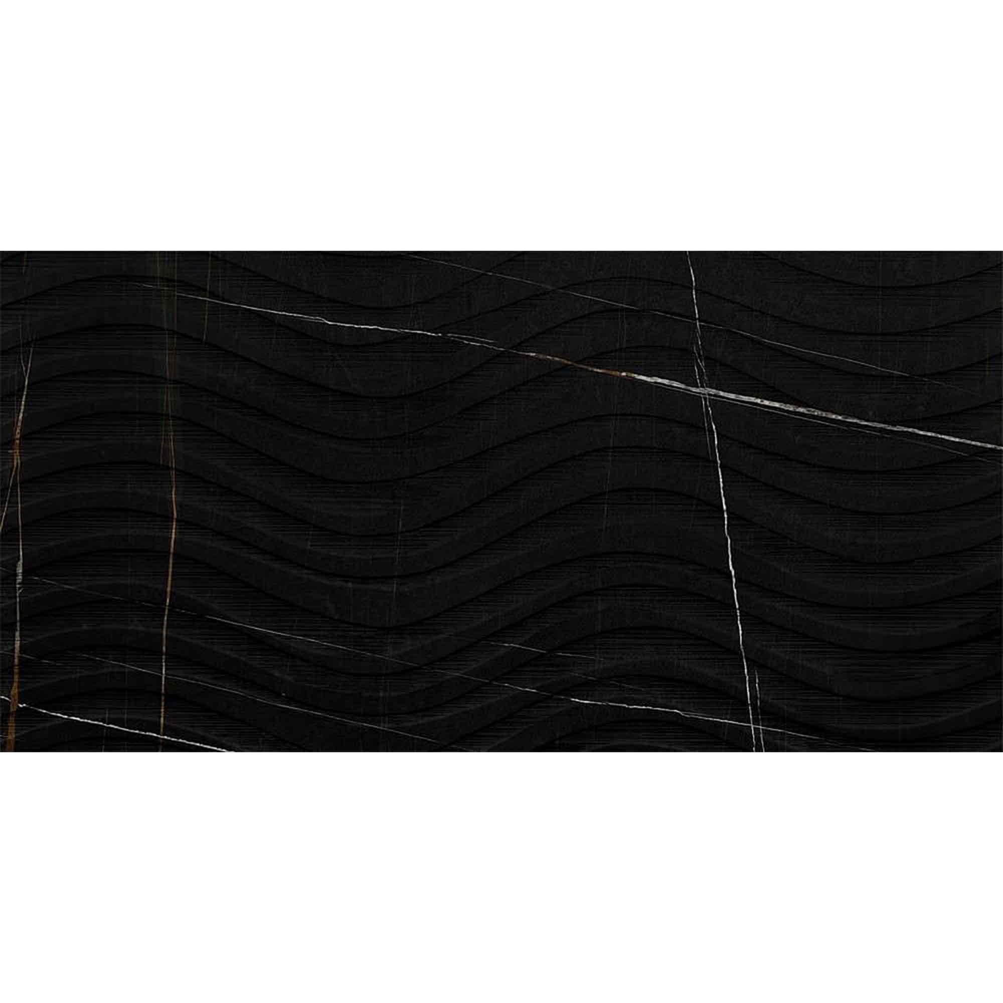 marble experience sahara noir onda marble effect porcelain tile 60x120cm matt