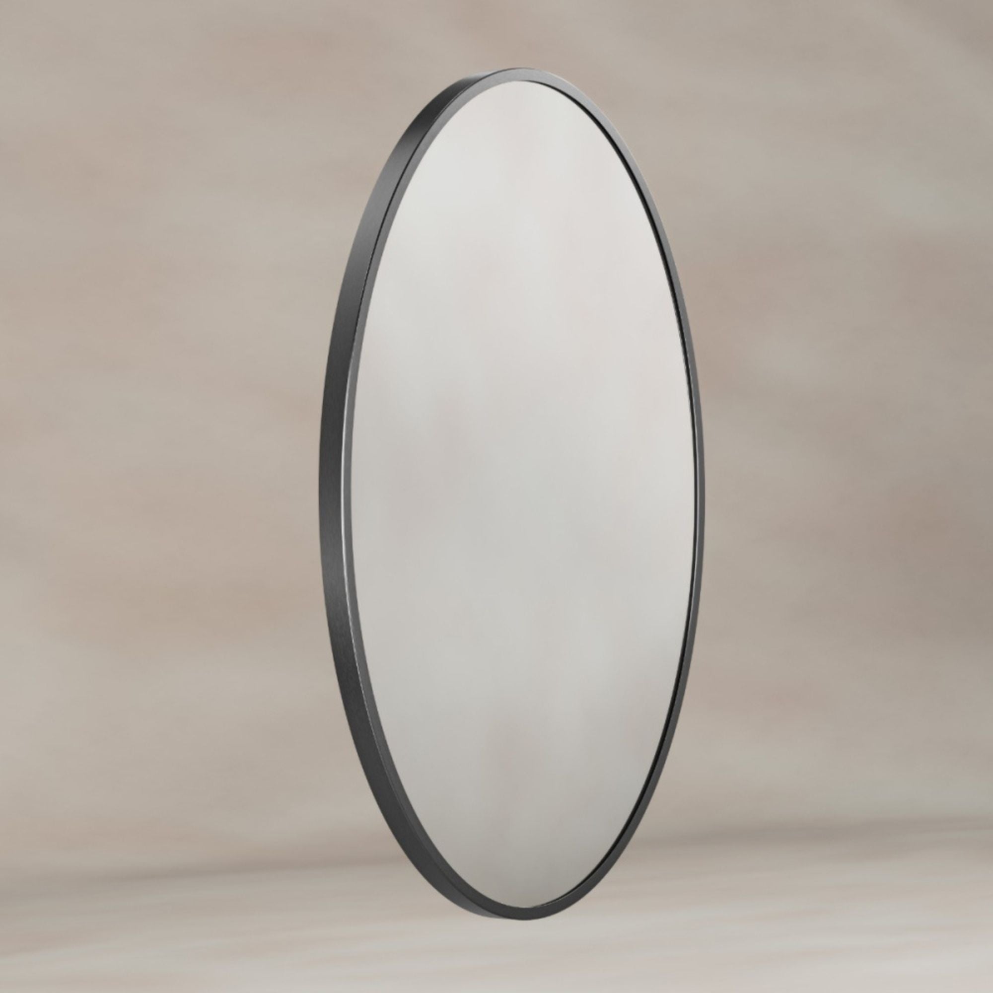 Marina Oval Bathroom Mirror Gunmetal