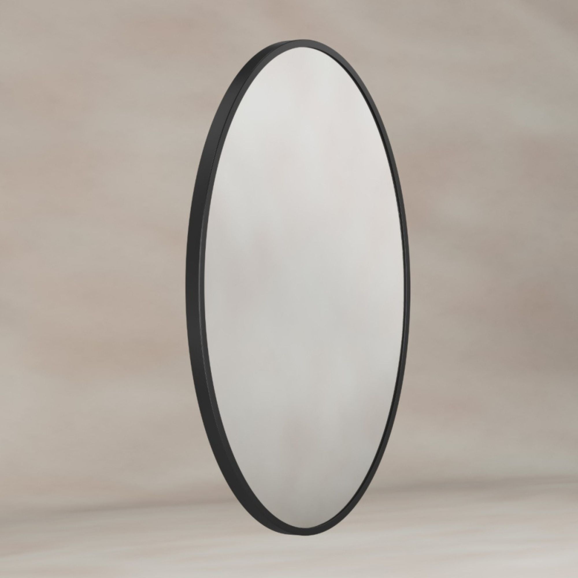Marina Oval Bathroom Mirror Matt Black