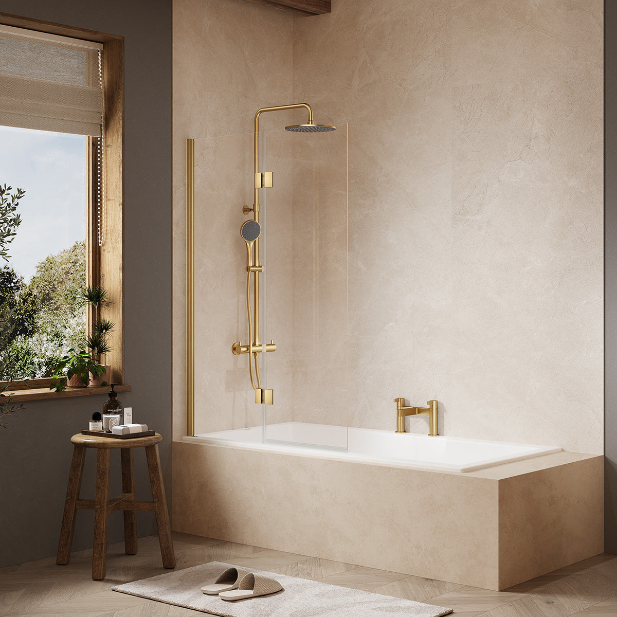 Merlyn MB7 Two-Panel Hinged Colour Bath Screen 900x1500mm