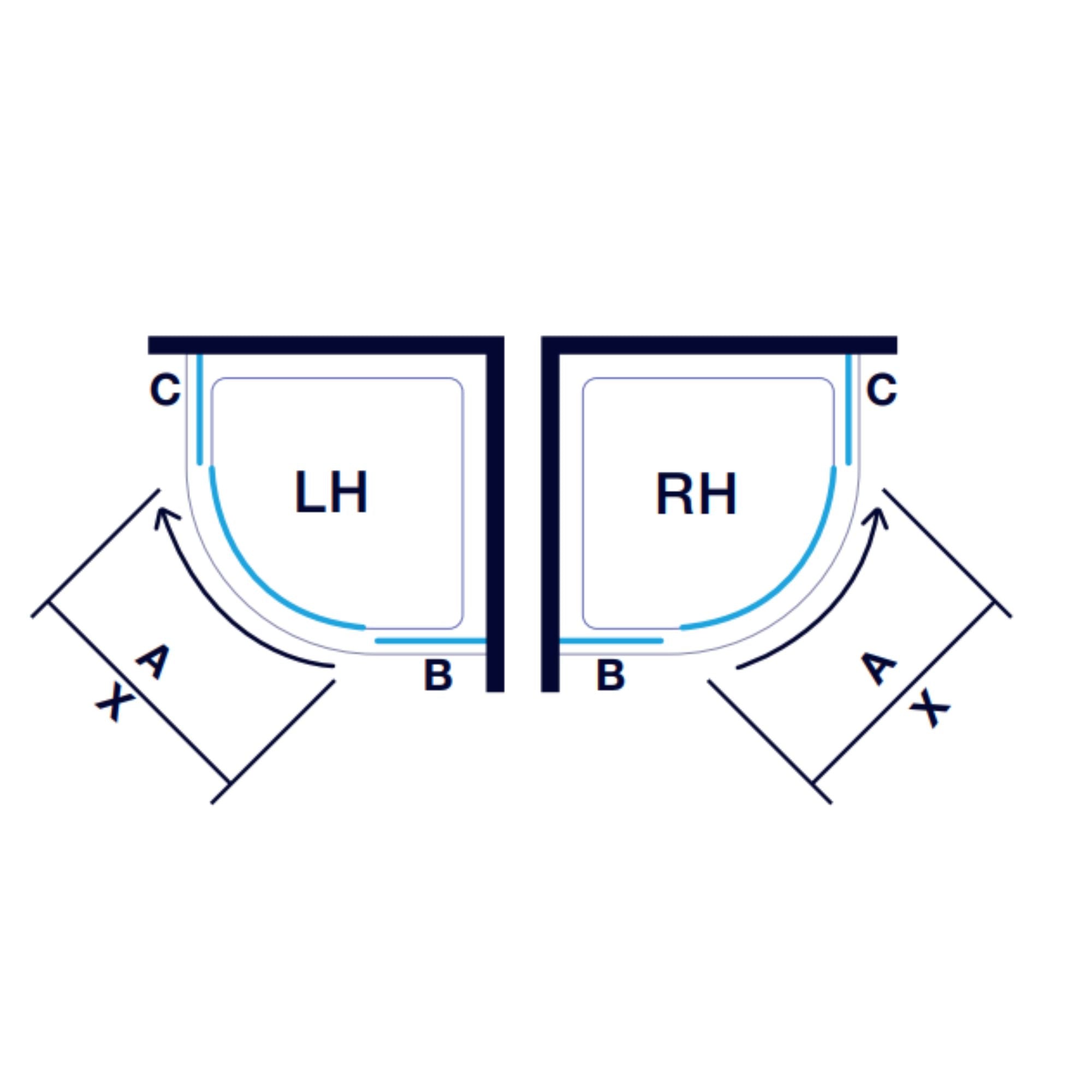 Merlyn 6 Series Sleek Offset Quadrant Sliding Shower Door - Matt Black