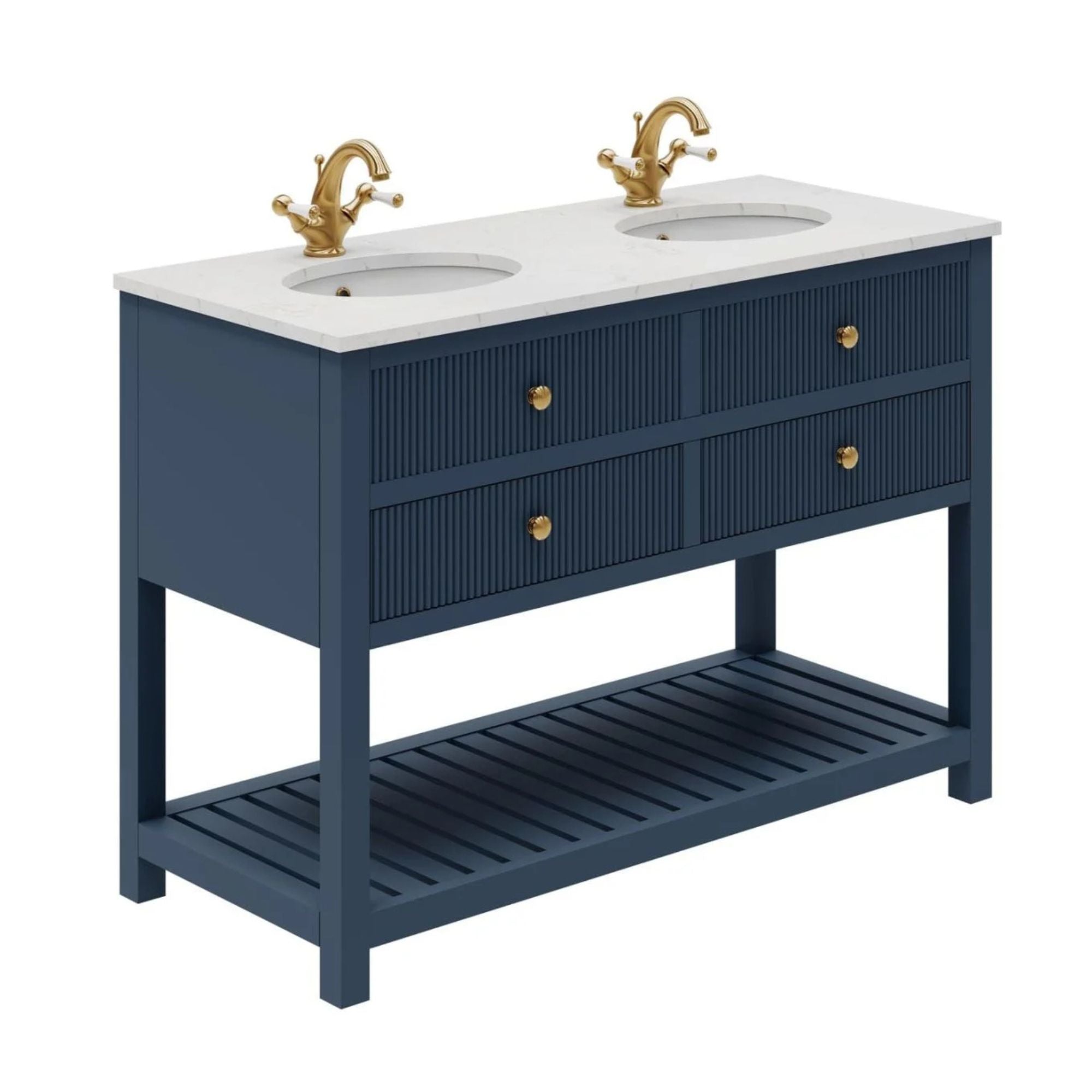 Newbury 1200 Fluted Floorstanding 4-Drawer Vanity Unit With Basin