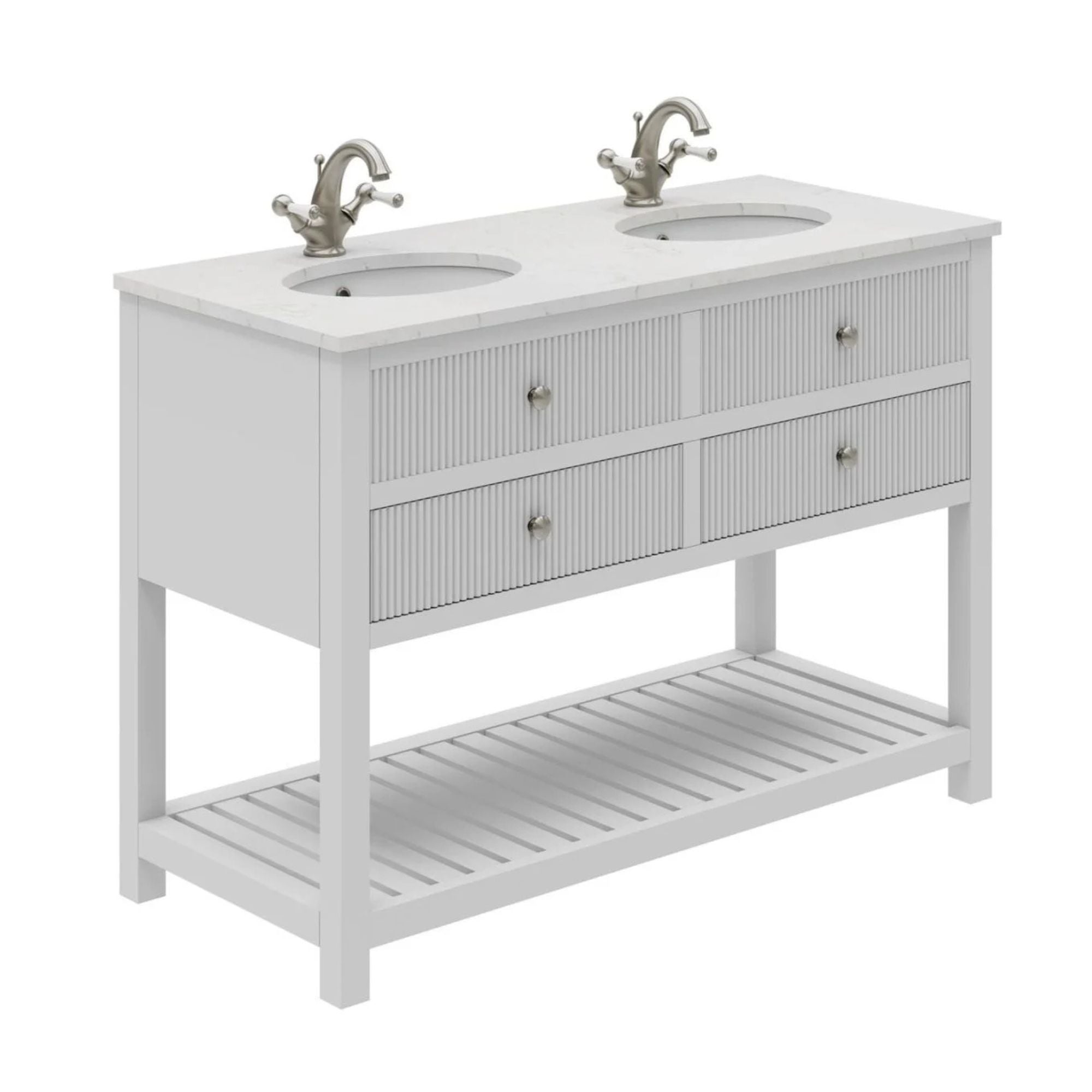 Newbury 1200 Fluted Floorstanding 4-Drawer Vanity Unit With Basin