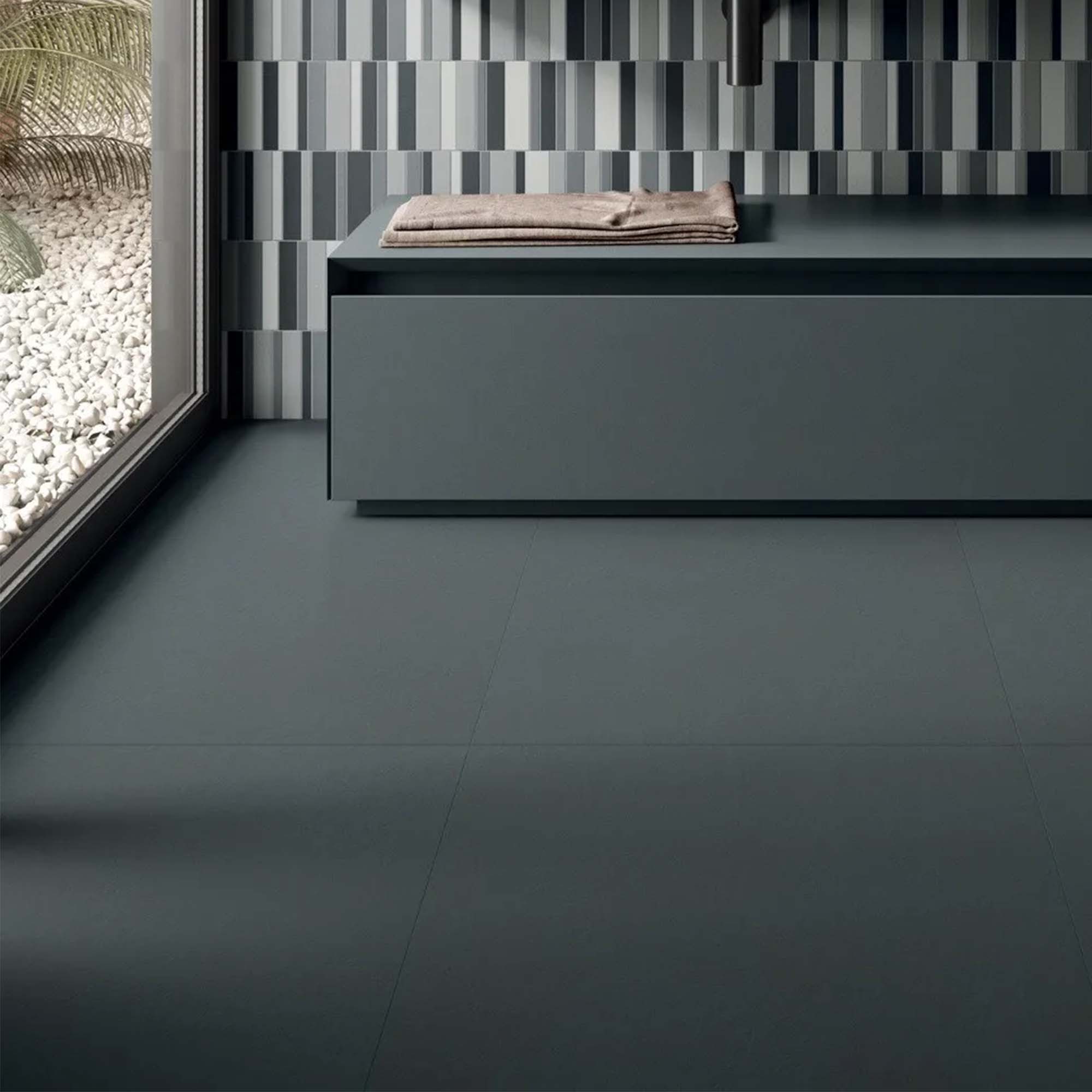 nuances nero concrete effect porcelain tile 60x120cm