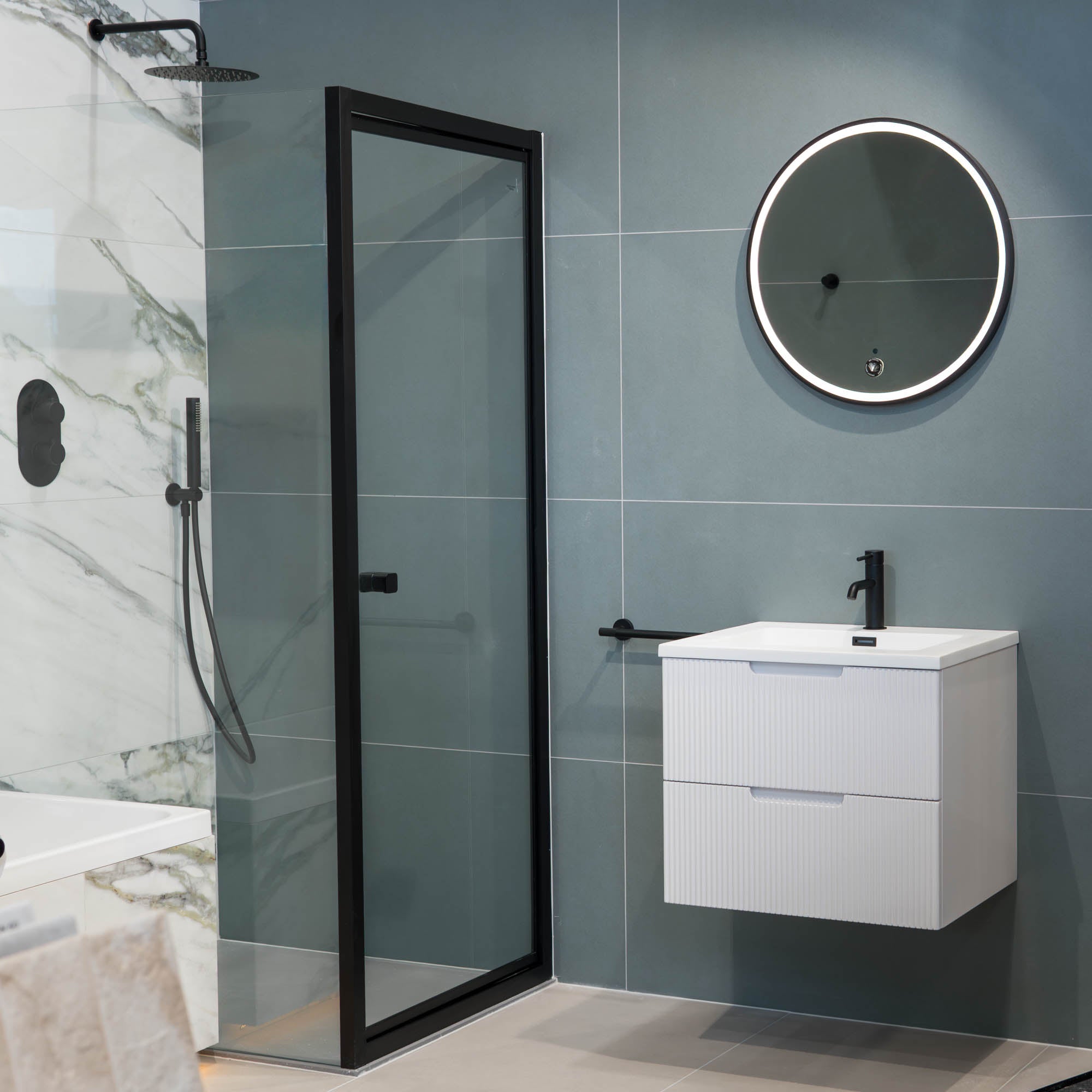 Nuances Salvia Concrete Effect Porcelain Tile 60x120cm Matt