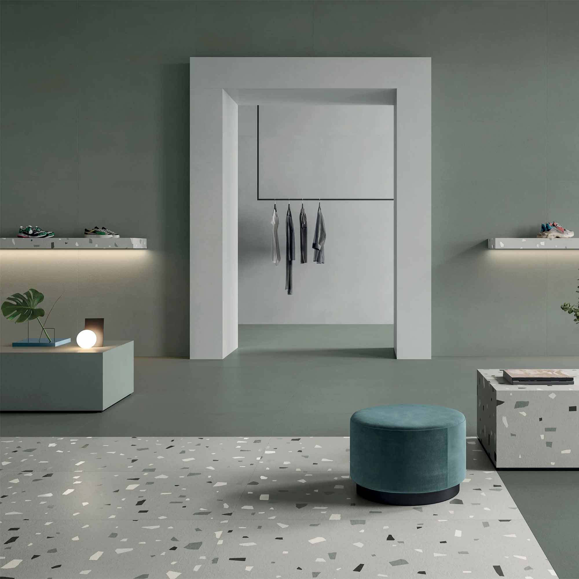 nuances salvia concrete effect porcelain tile 60x120cm