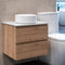 Granlusso Rocco Oak Wall Mounted Vanity Unit With Marble Effect Worktop