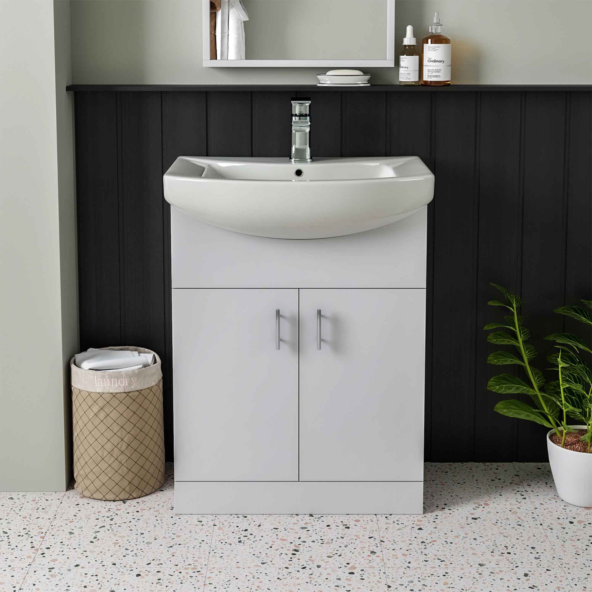 oslo 550 floorstanding vanity unit with basin polar white