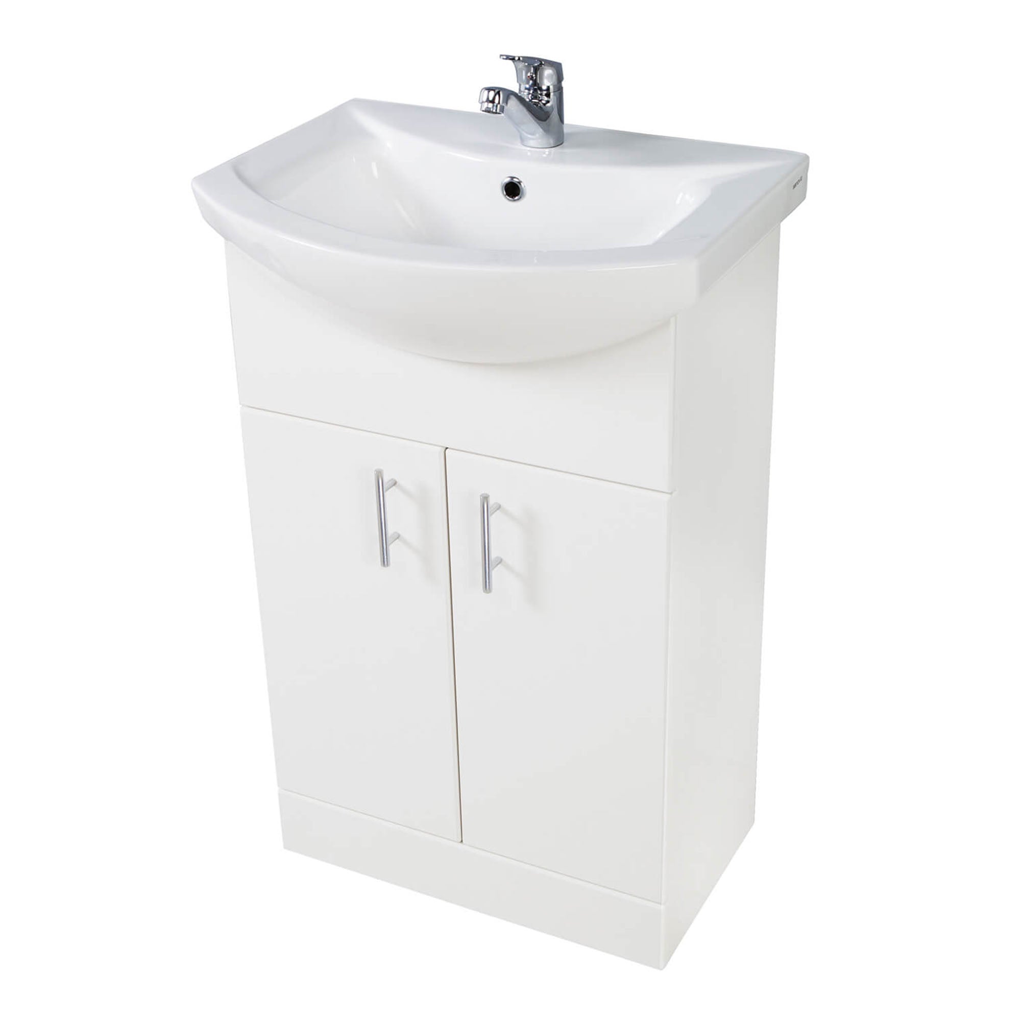 oslo 550 floorstanding vanity unit with basin polar white