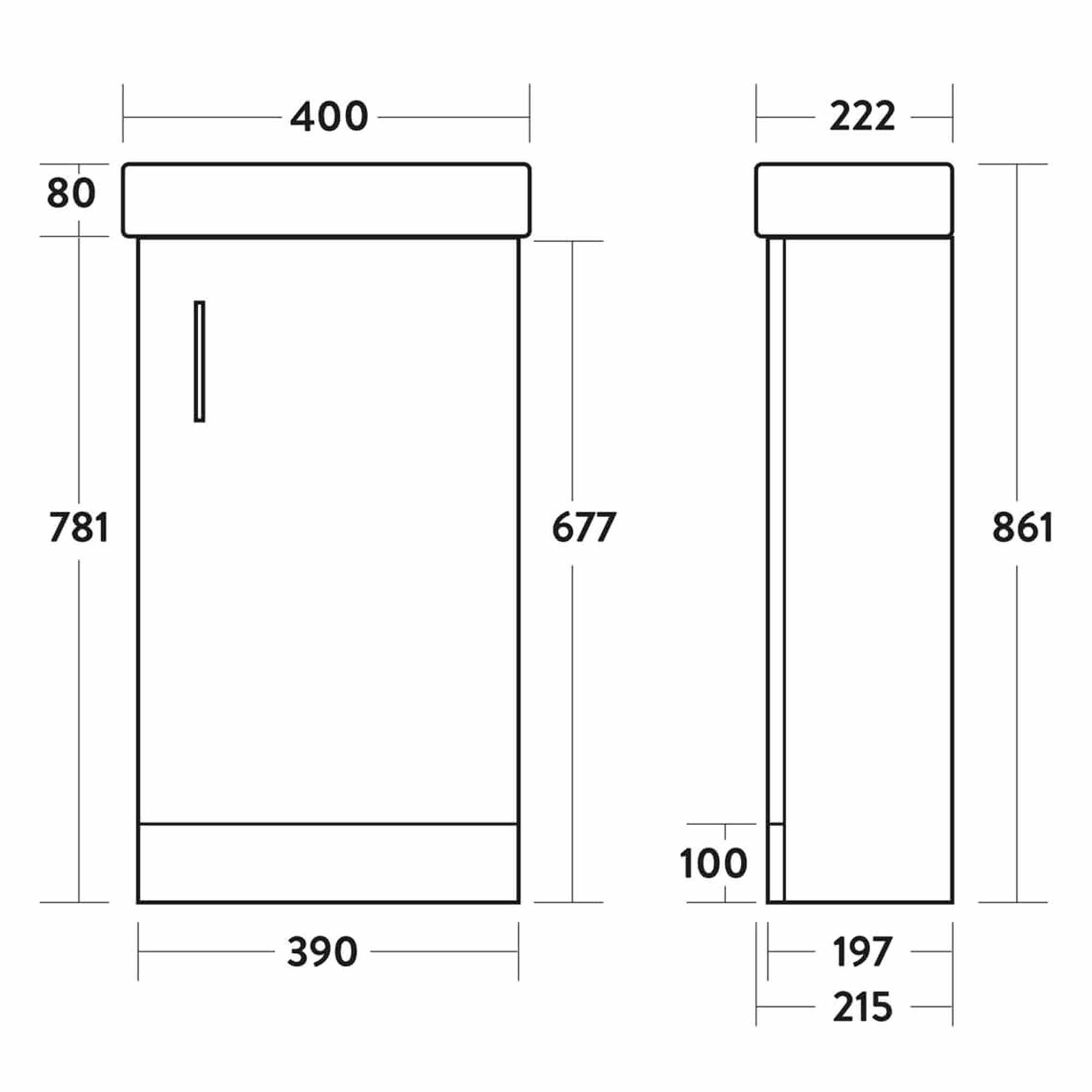 oslo cloakroom 400 floorstanding vanity unit white