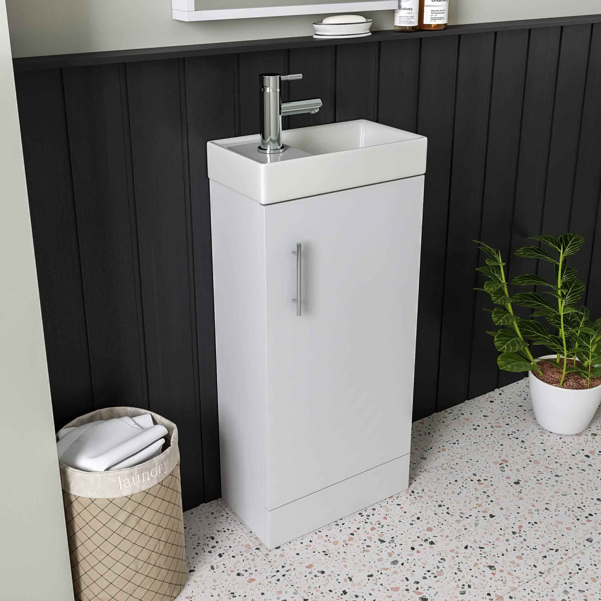 oslo cloakroom 400 floorstanding vanity unit white