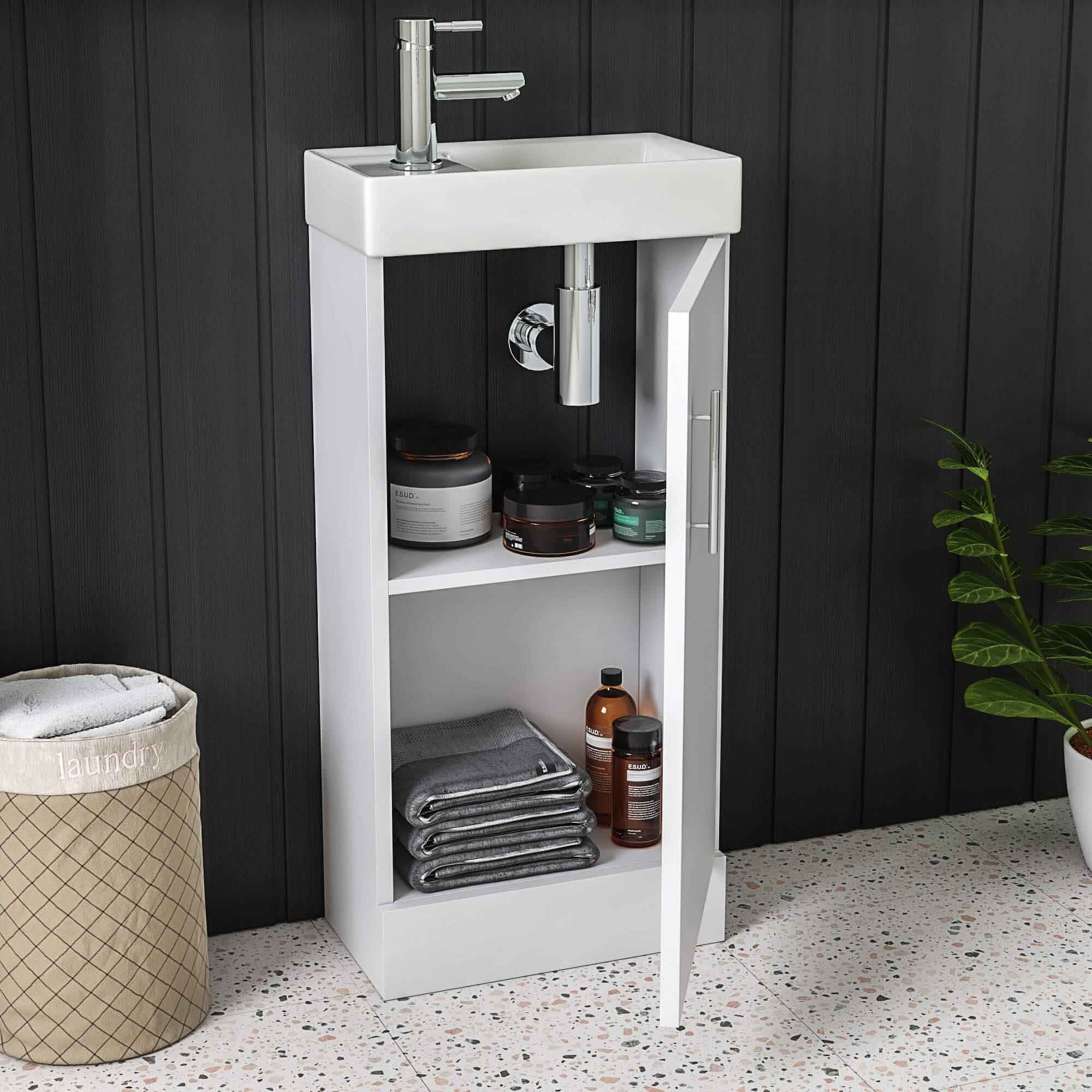 oslo cloakroom 400 floorstanding vanity unit white