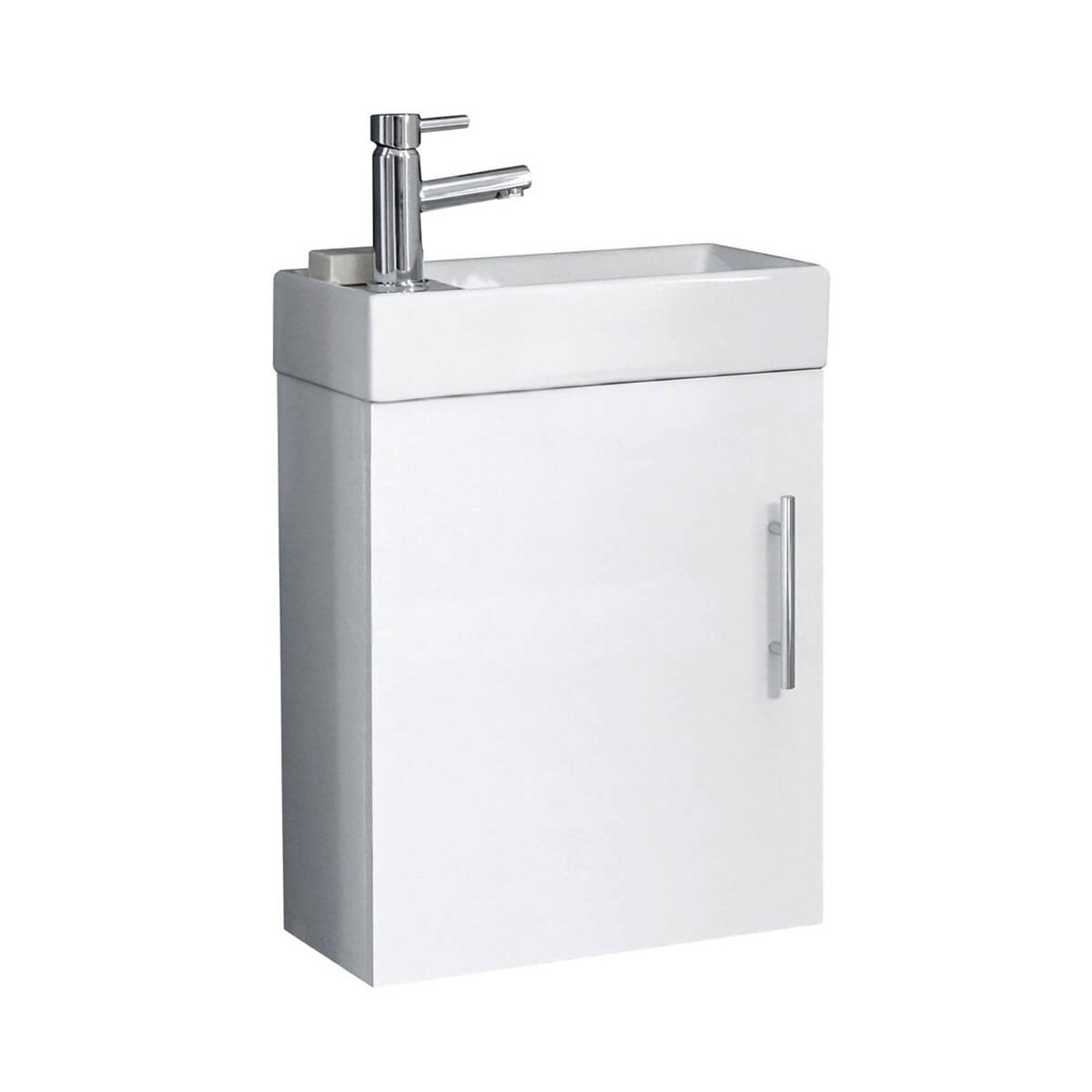 oslo cloakroom 400 wall mounted vanity unit polar white