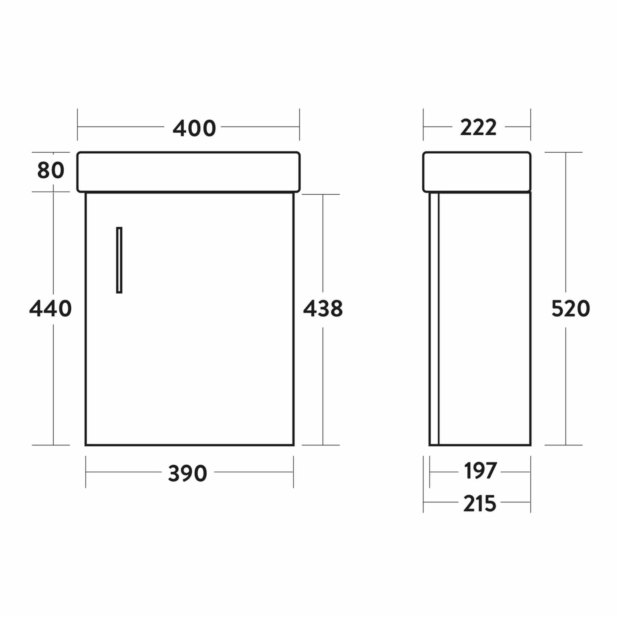 oslo cloakroom 400 wall mounted vanity unit polar white dimensions