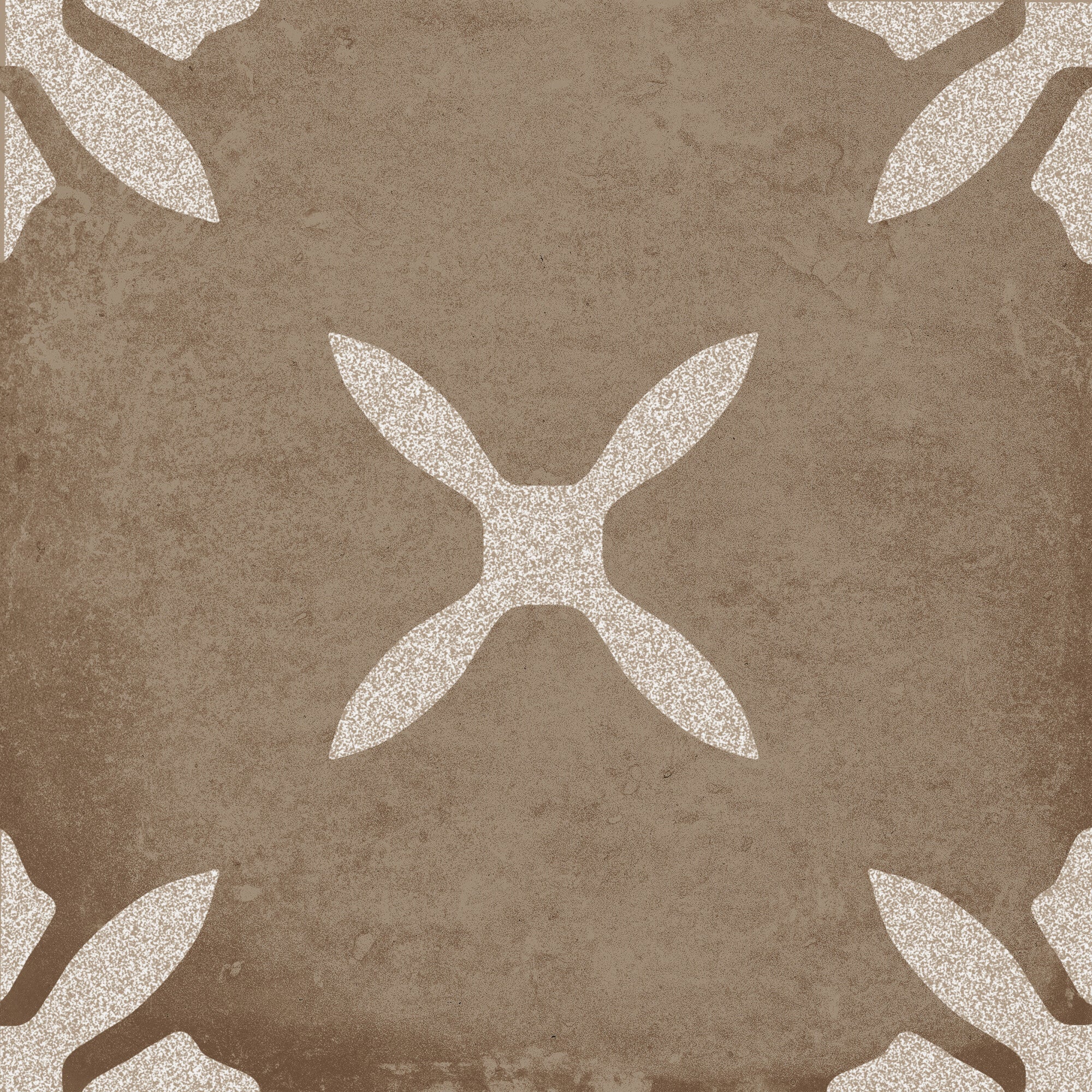 Pangea Chocolate Flower Pattern Porcelain Tile 22x22cm Matt