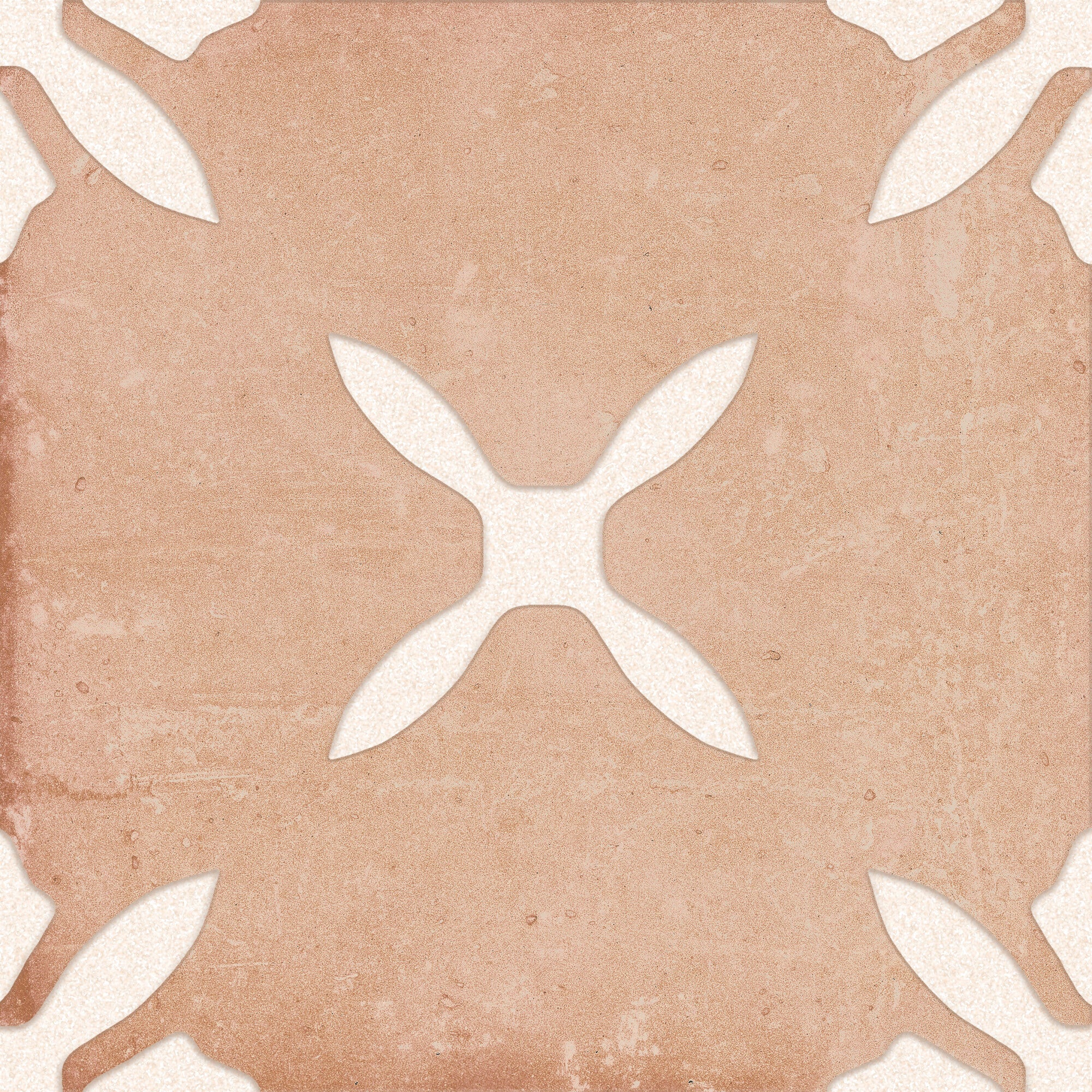 Harmony Pangea Clay Flower Pattern Porcelain Tile 22x22cm Matt