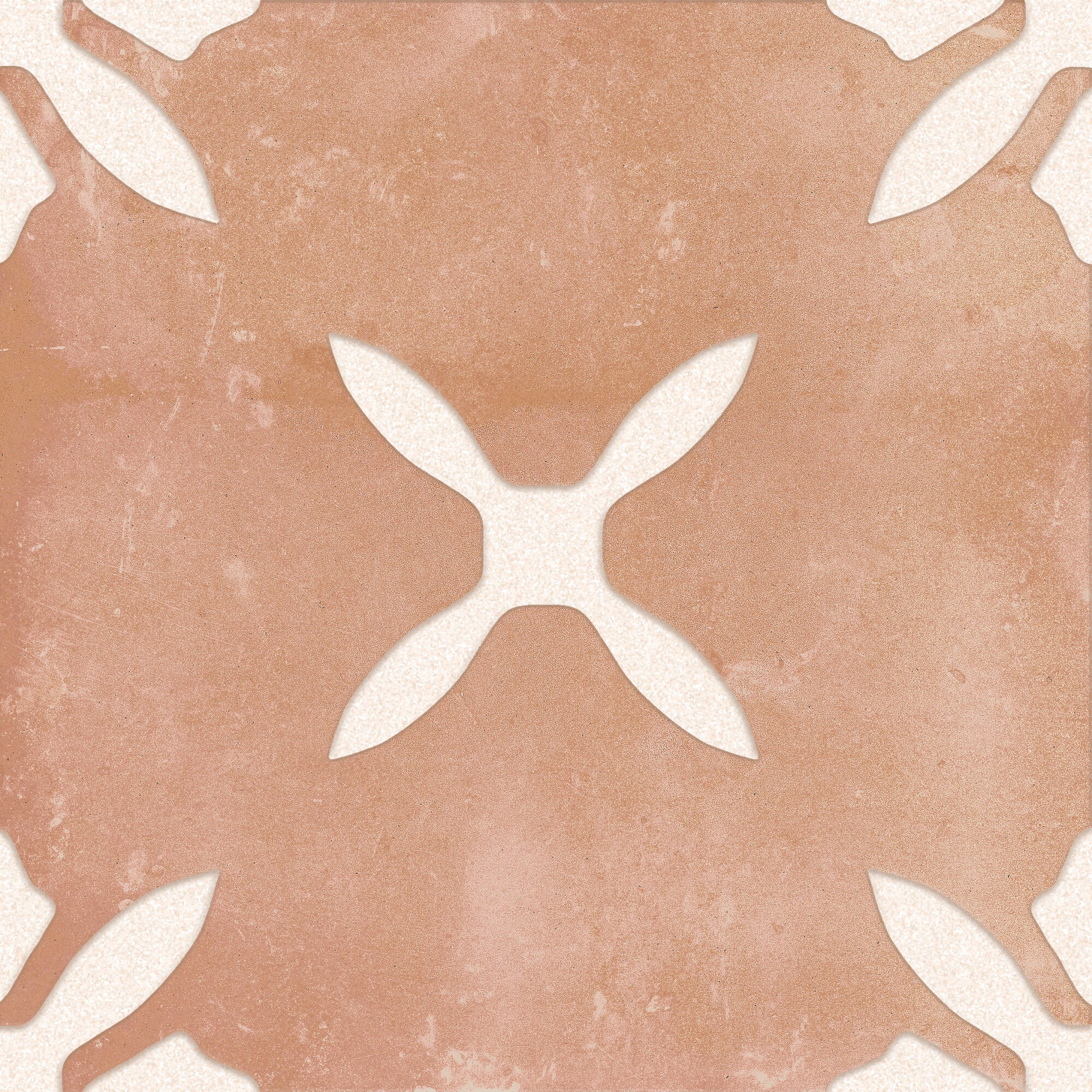 Harmony Pangea Clay Flower Pattern Porcelain Tile 22x22cm Matt