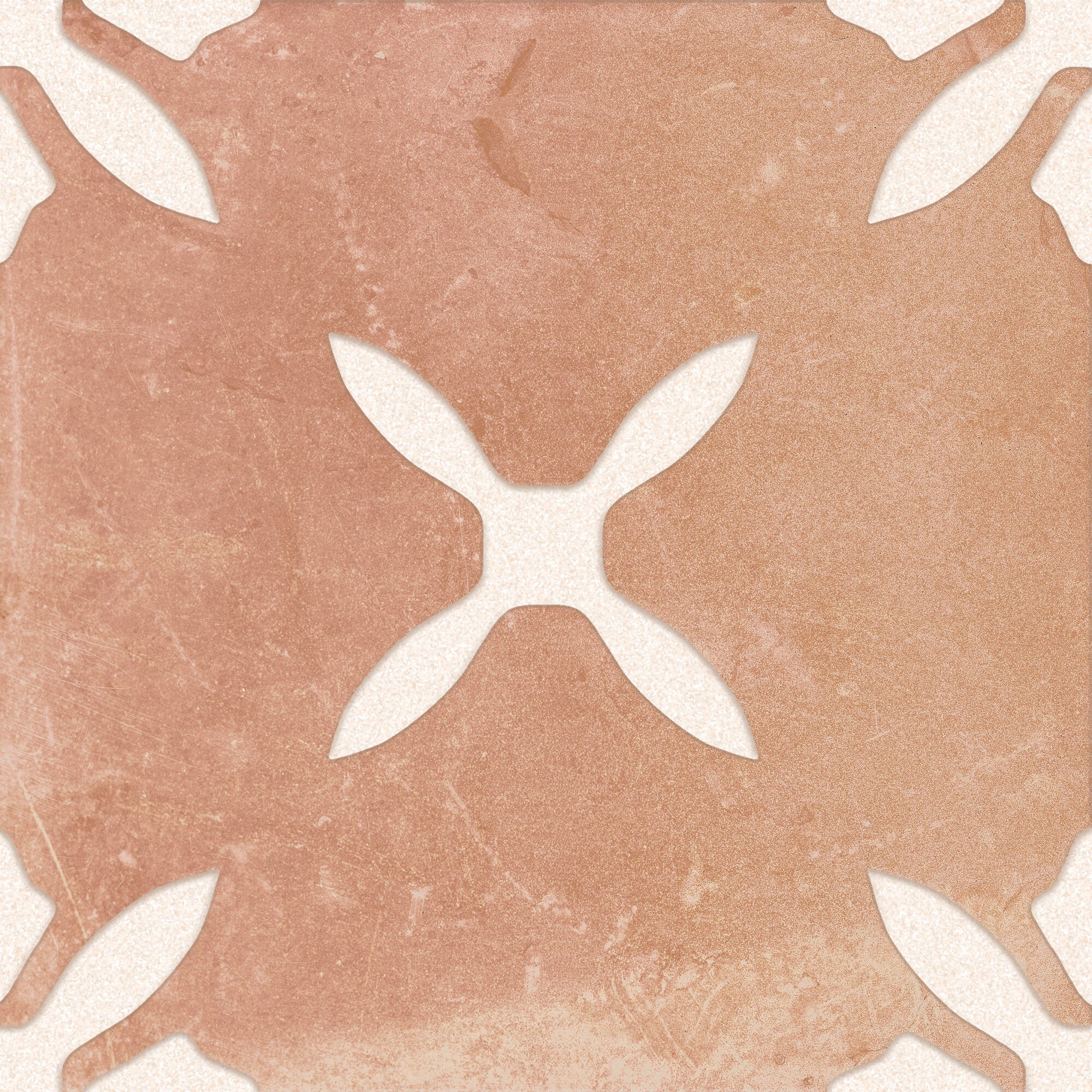 Harmony Pangea Clay Flower Pattern Porcelain Tile 22x22cm Matt
