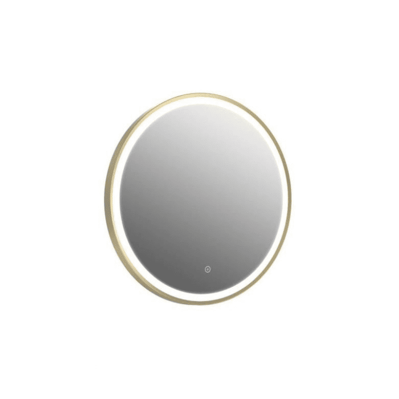 Portobello Brushed Brass Round LED Mirror with Demist & Colour Change