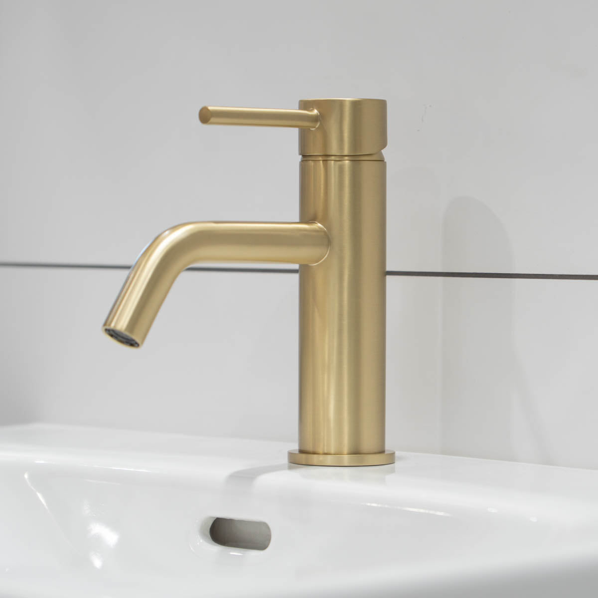 Granlusso Portobello Basin Mixer With Click-Clack Waste - Brushed Brass