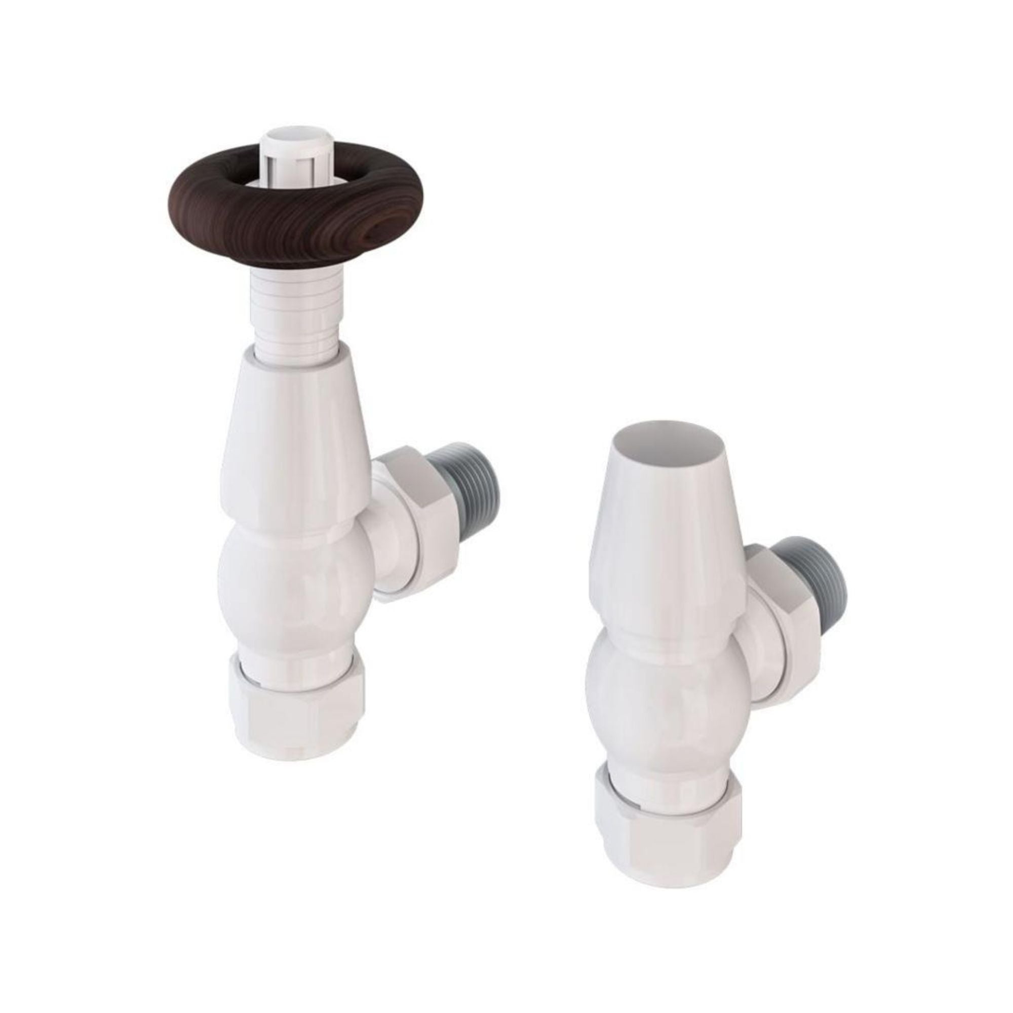Rivassa Thermostatic Angled Radiator Valves with Lockshield Deluxe Bathrooms