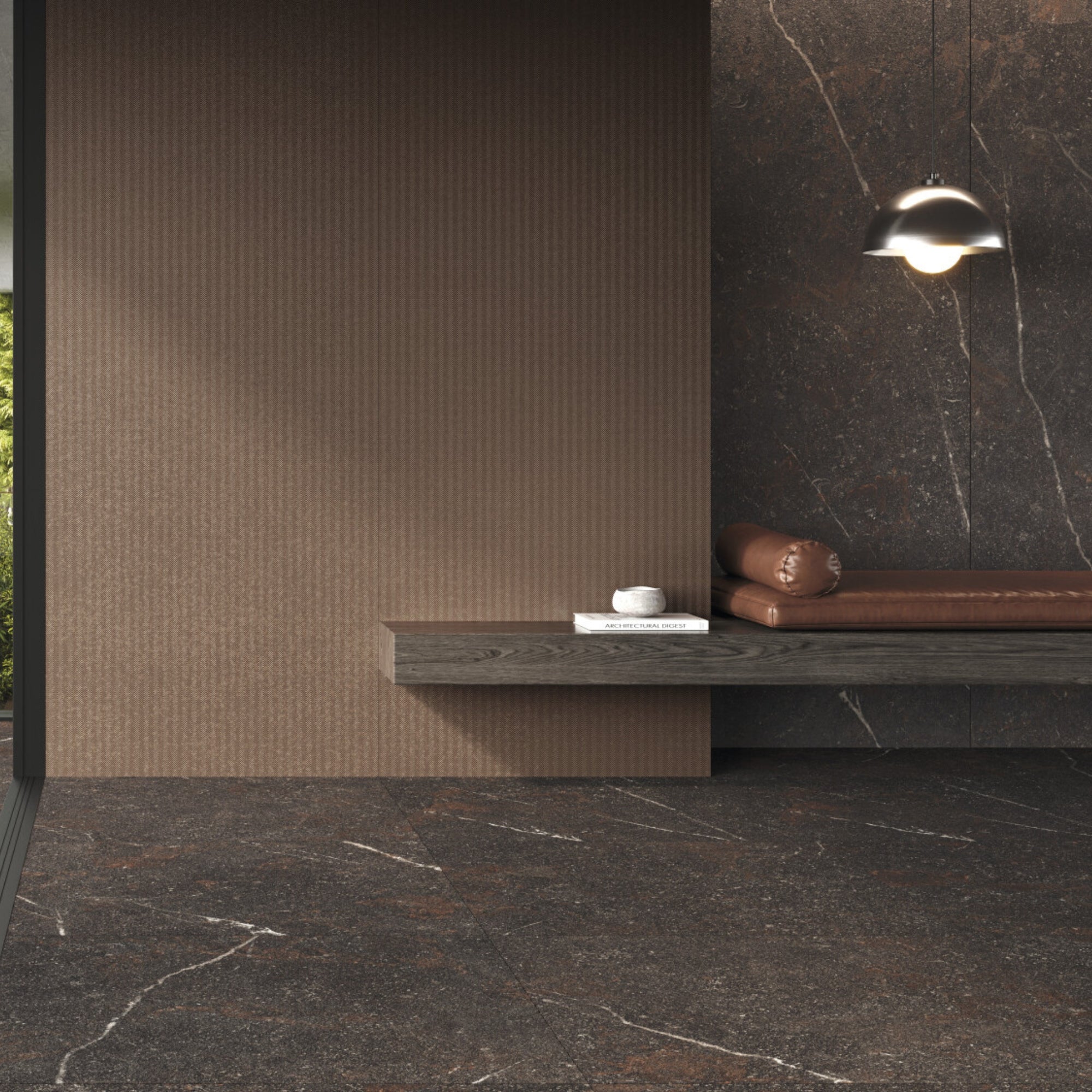 Royal Brown 4D Stone Effect Porcelain Tile 100x100cm Matt