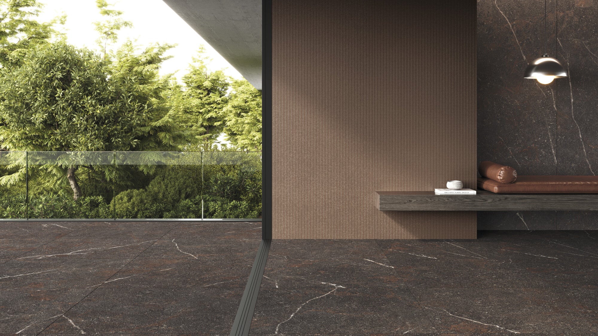 Royal Brown 4D Stone Effect Porcelain Tile 100x100cm Matt