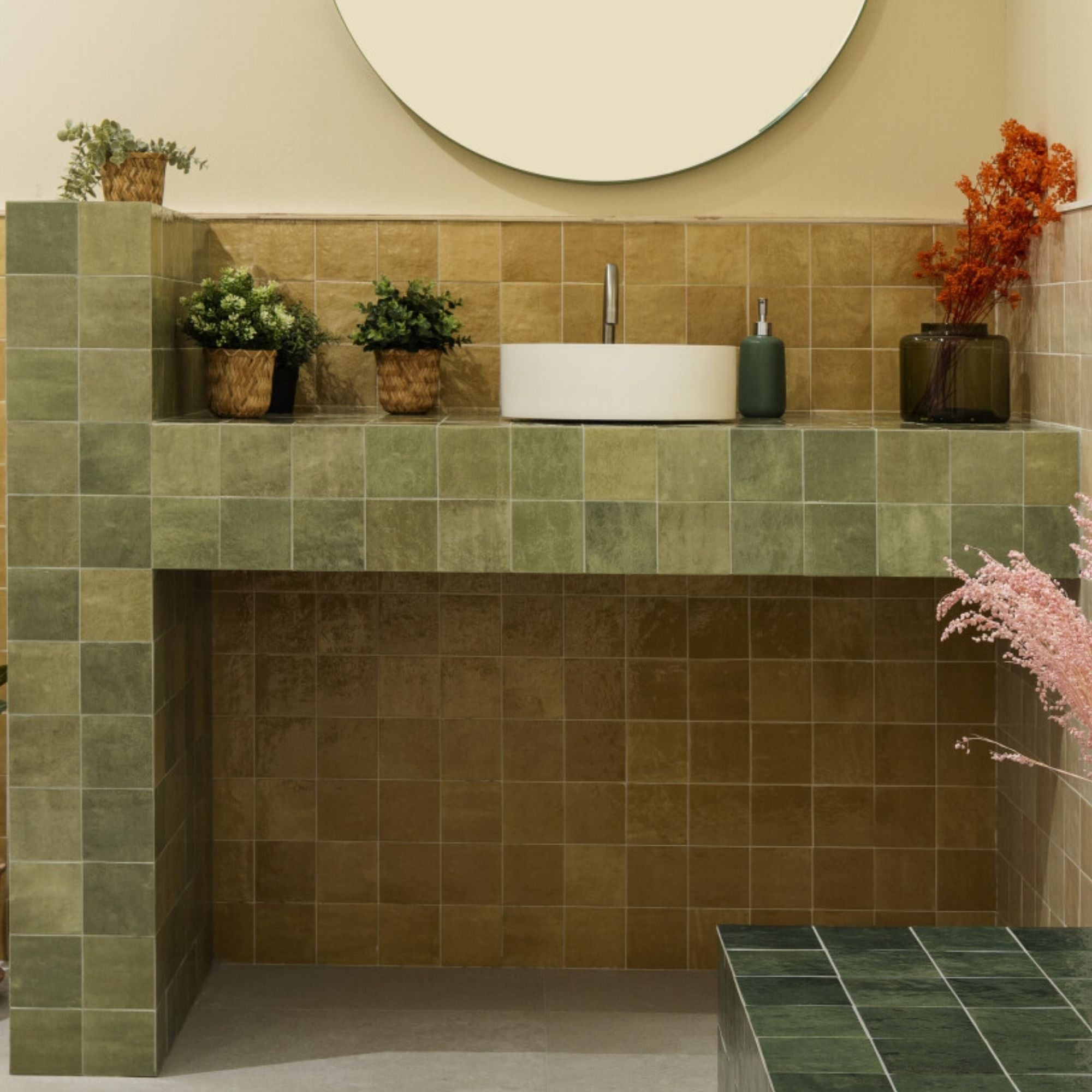 harmony samira sage decor wall tile 10x10cm gloss