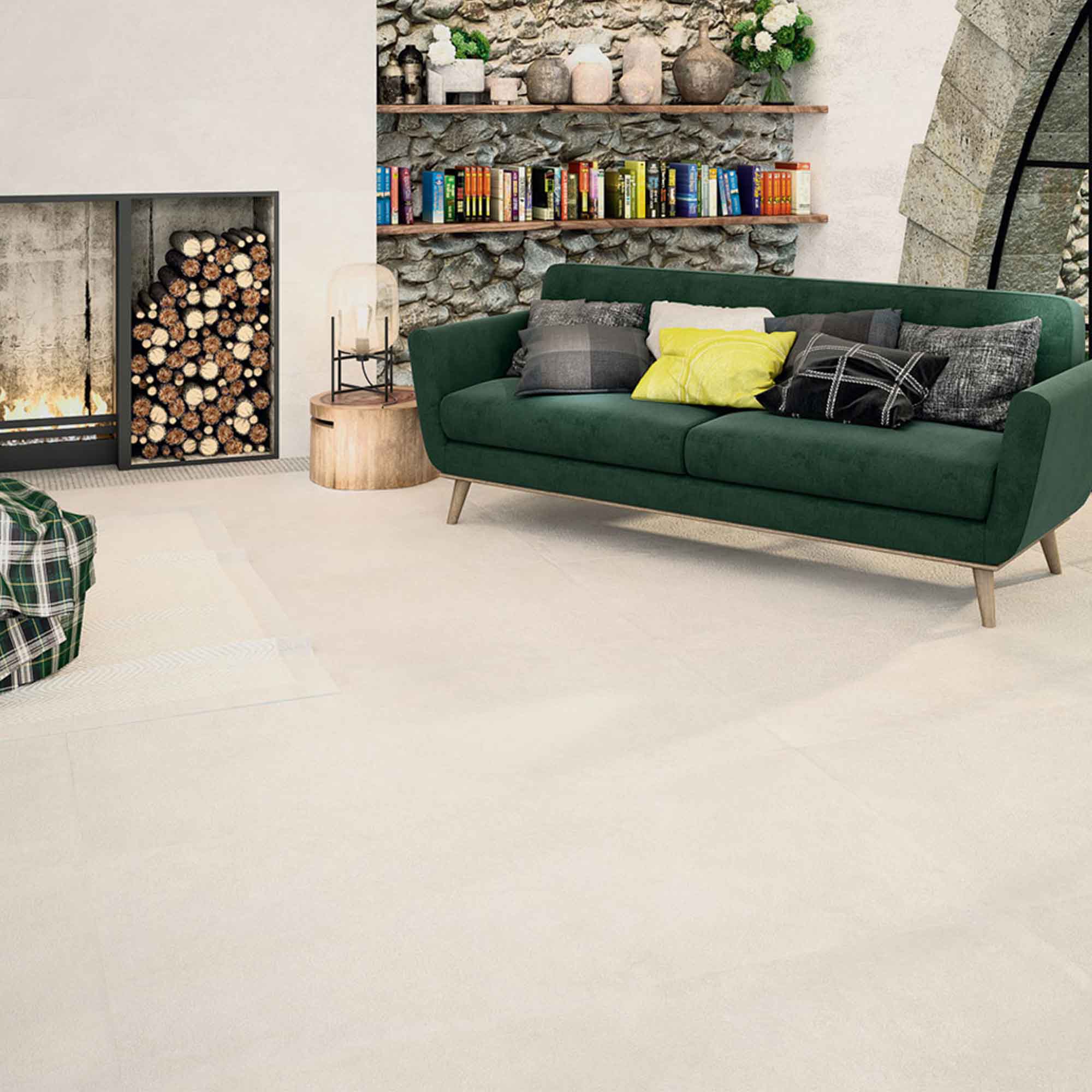 scott cream 75x75 stone effect porcelain tile