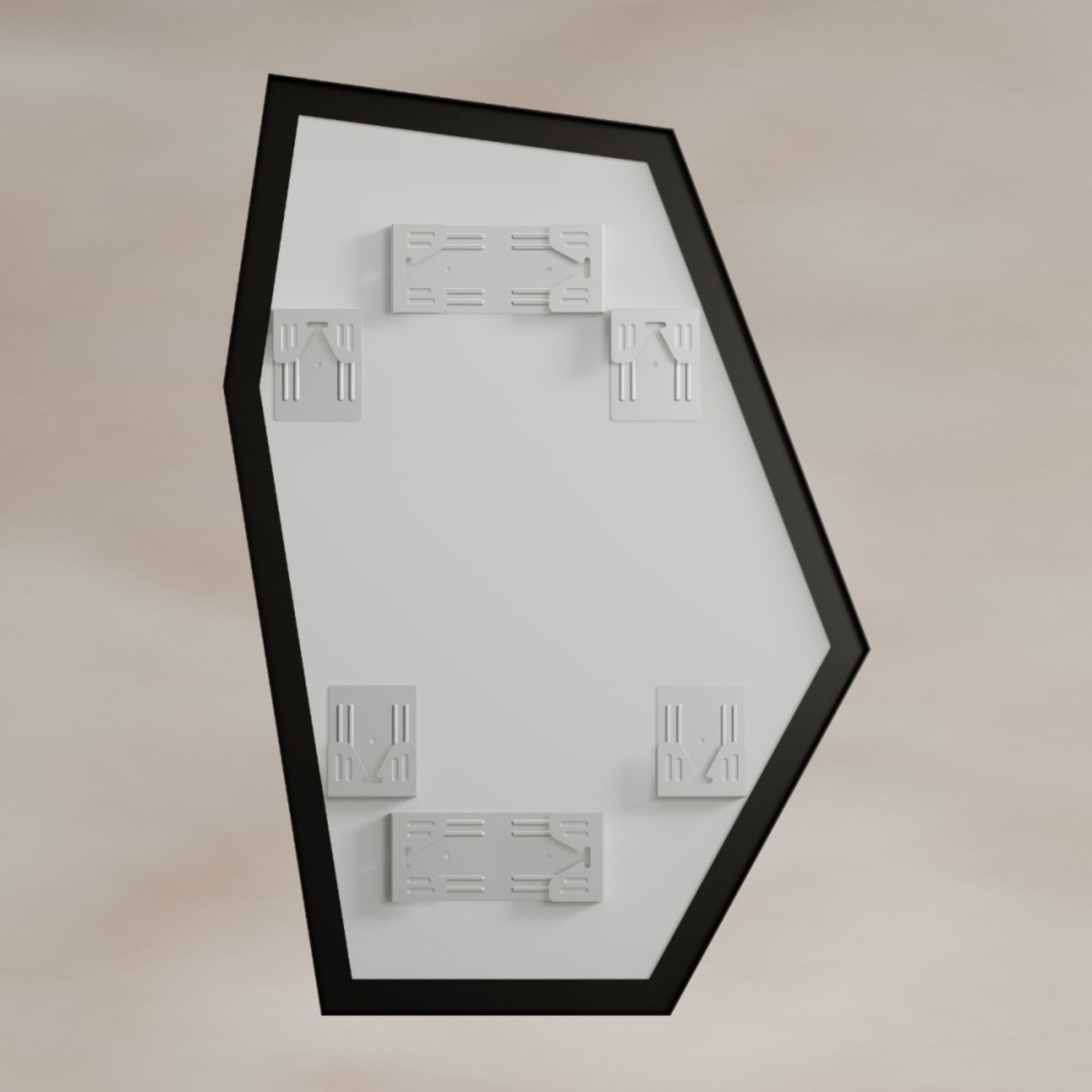 Shore Oblique Hex Bathroom Mirror - Matt Black