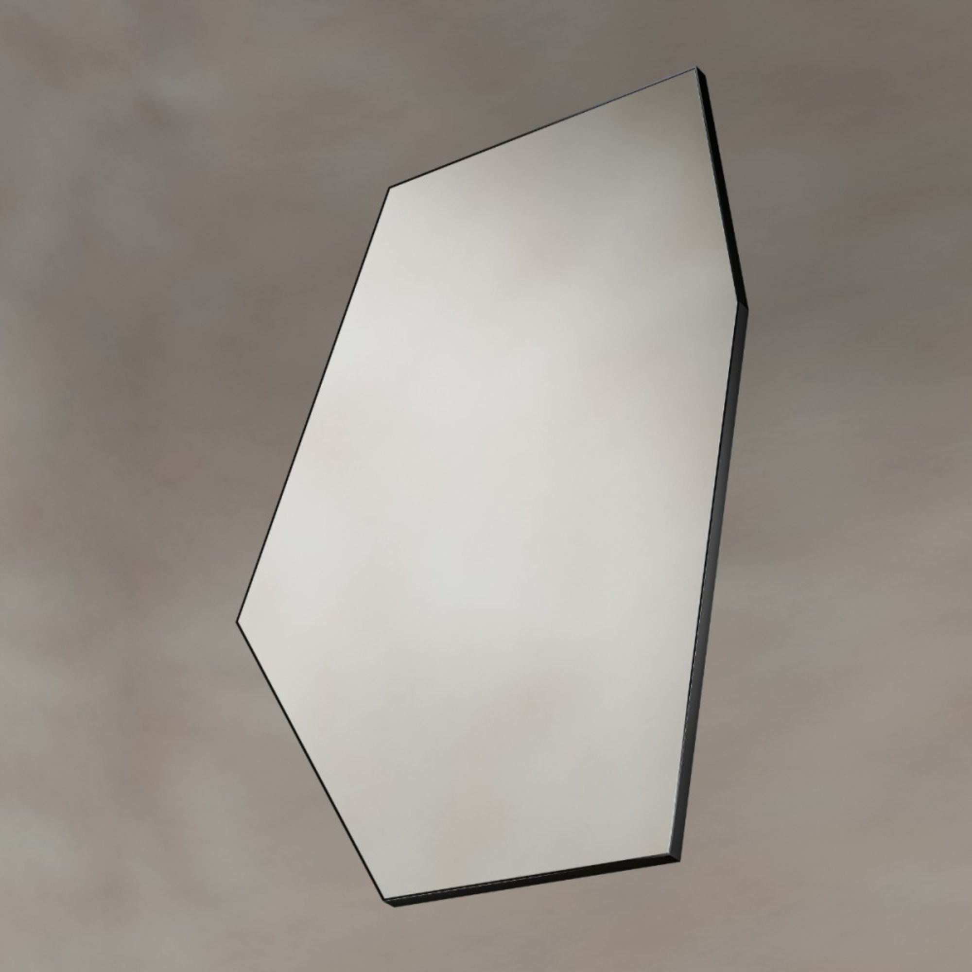 Shore Oblique Hex Bathroom Mirror - Matt Black