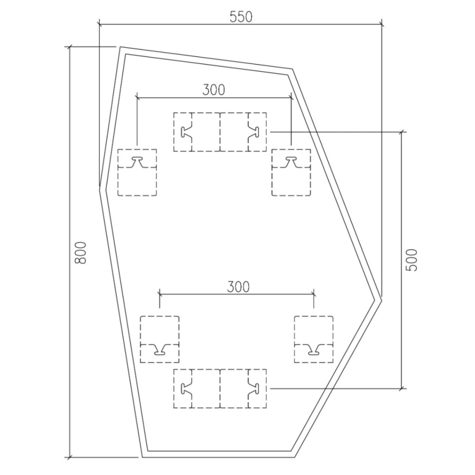 Shore Oblique Hex Bathroom Mirror - Matt Black