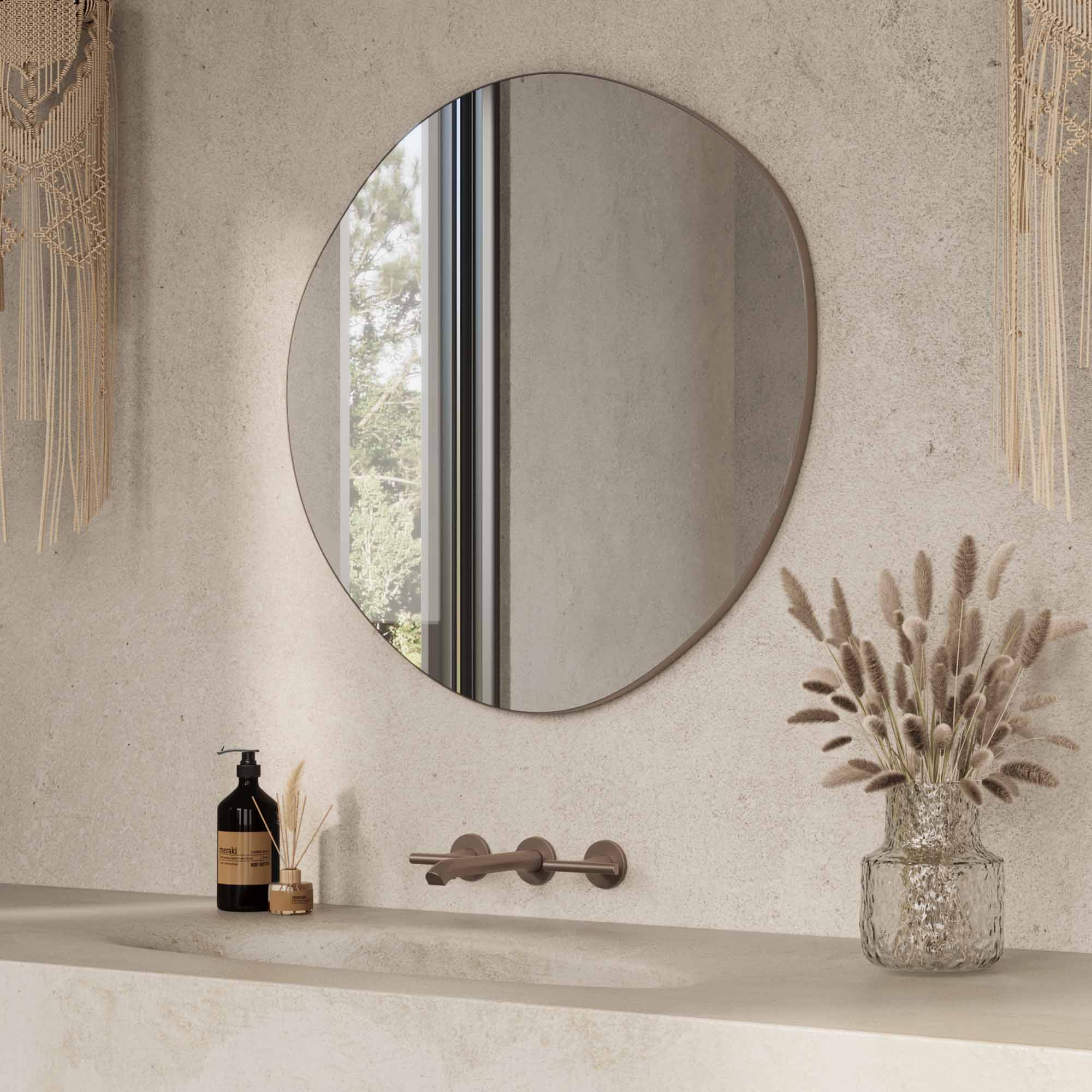 shore organic bathroom mirror 80 brushed bronze