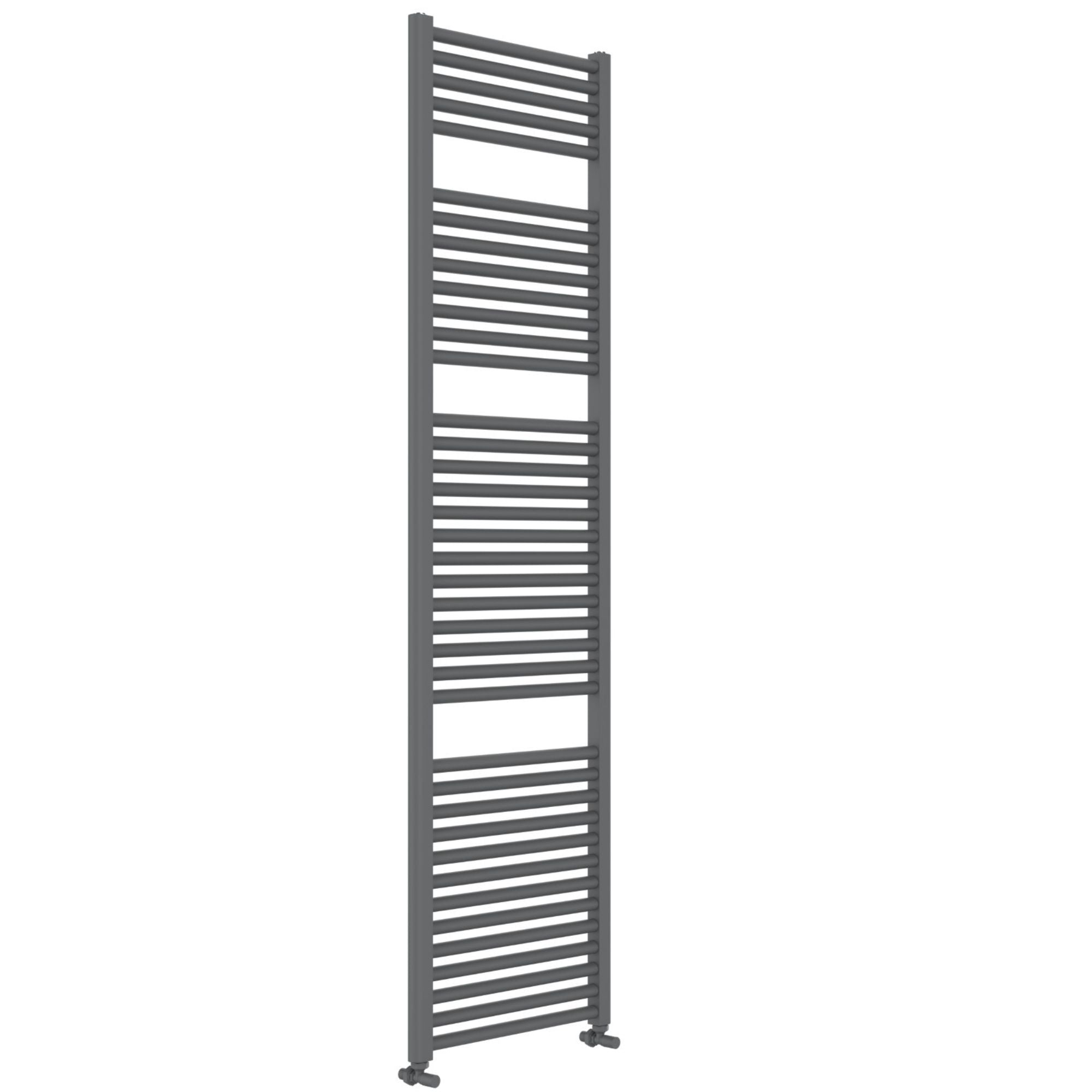 Soho gunmetal towel radiator 1800x500mm on a white background deluxe bathrooms