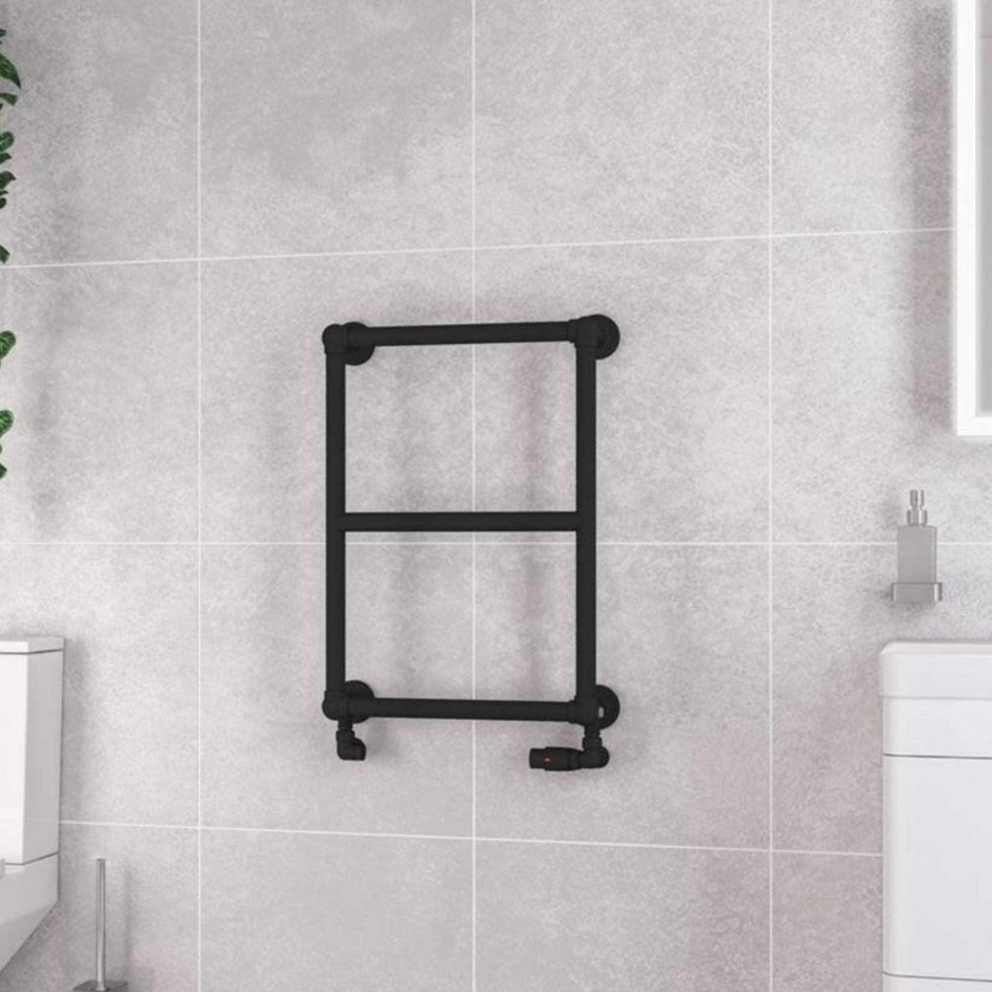 Stour Traditional Heated Towel Rail - Matt Black