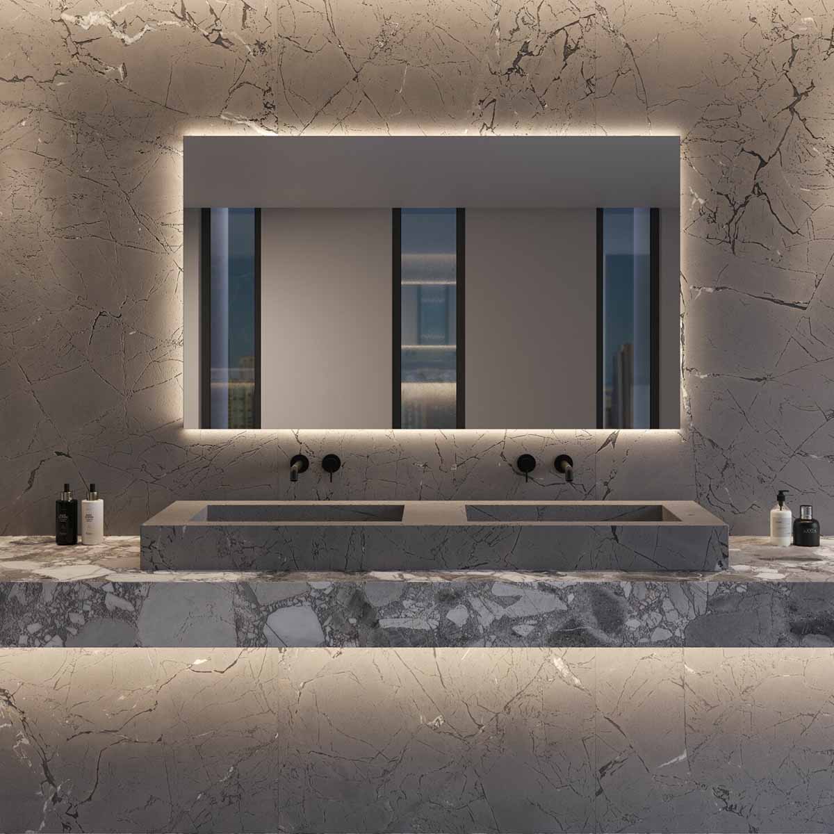 sublime thunder stone effect 4d shaped porcelain tile 100x100cm