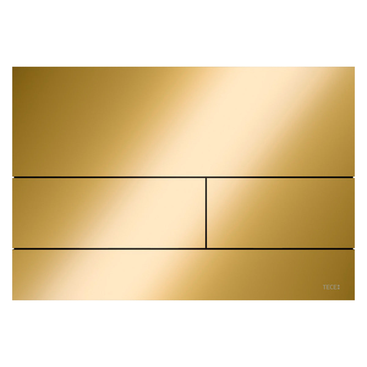 tece square dual flush plate polished gold optic