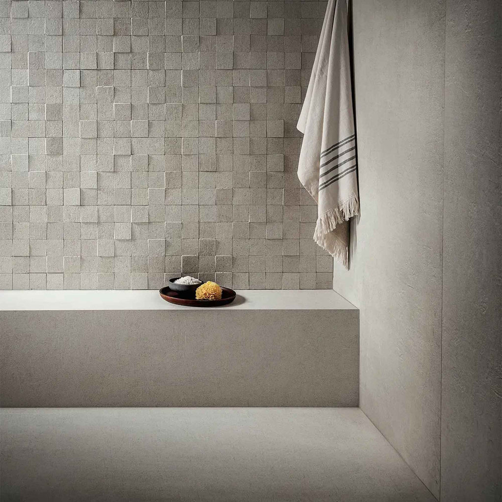 Tile Creasing Effect Terra Crea Calce Concrete Effect Porcelain Tile 60x120cm Matt