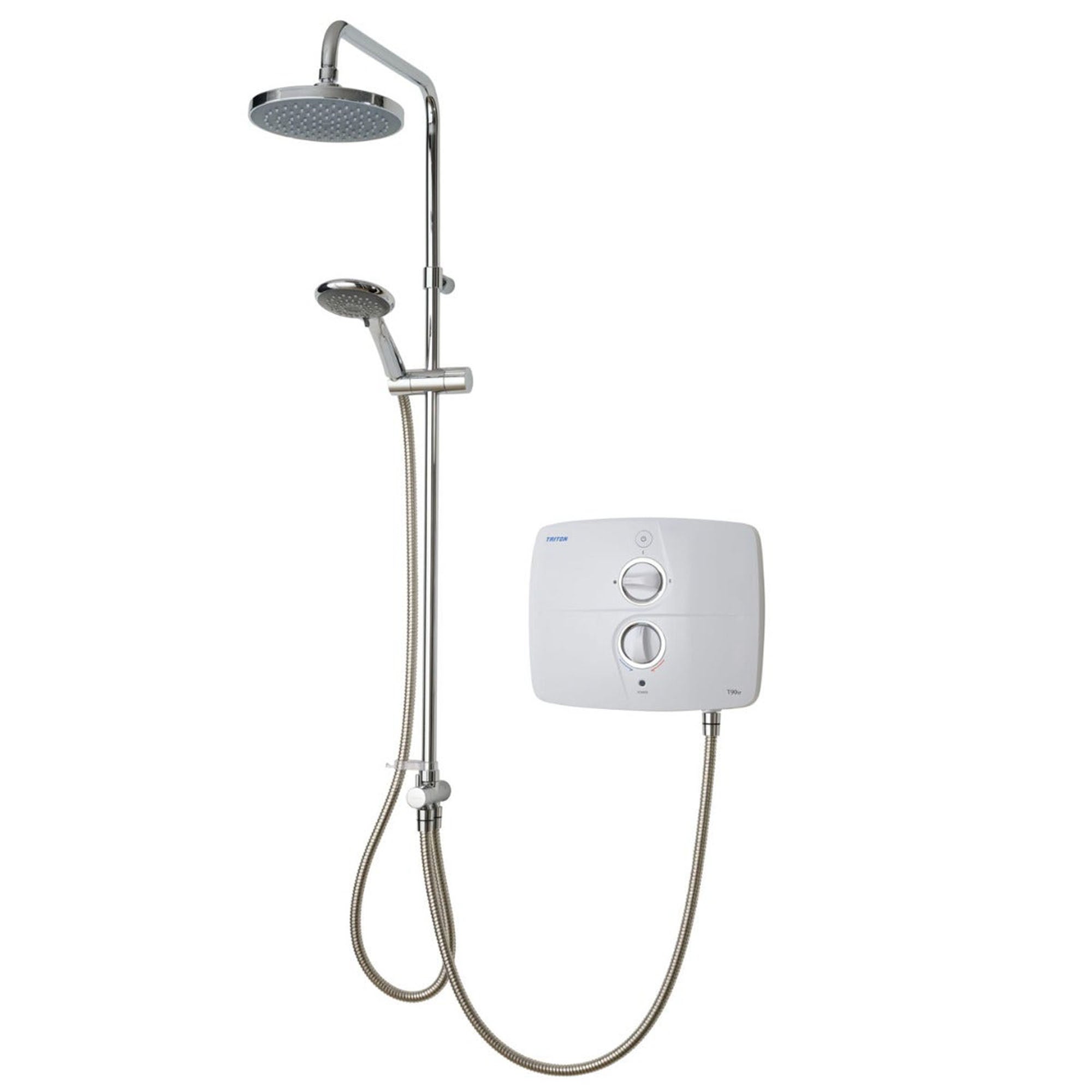 triton t90sr duelec pumped 2 outlet electric shower white deluxe bathrooms