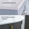 Roseberry Curved Wall Mounted Vanity Unit With Solid Surface Worktop and Undermount Basin