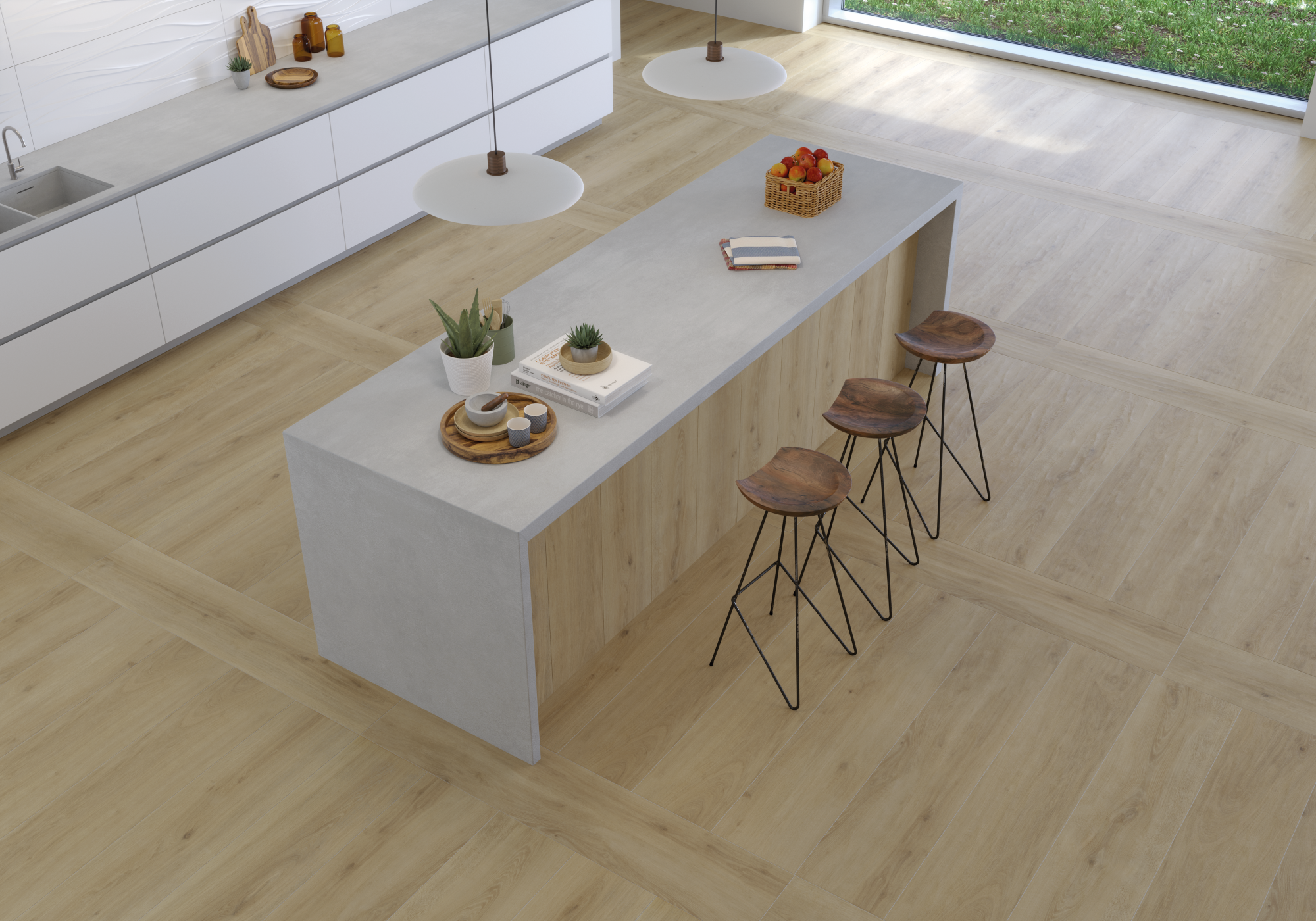 Versat Haya Wood Effect Tile 30x150cm matt Lifestyle