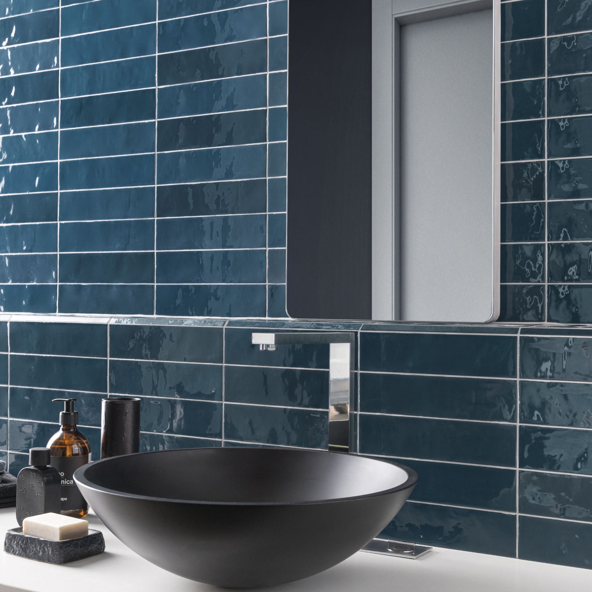 ColorART Blue Wall Tile 6.25x25cm Gloss Deluxe Bathrooms