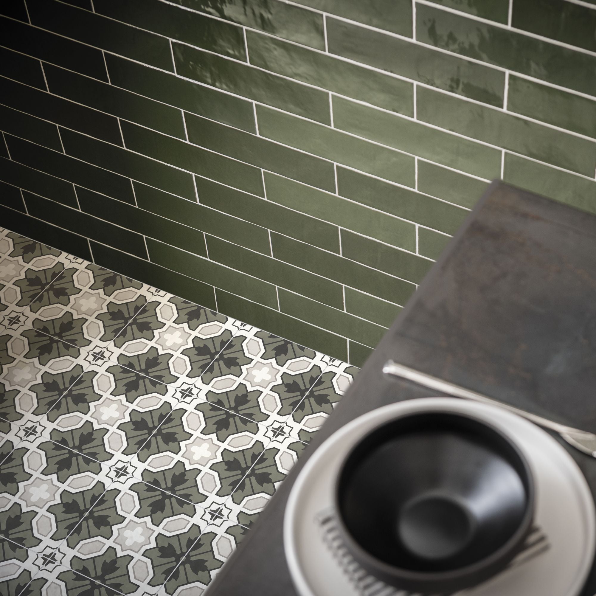 ColorART Deep Green Wall Tile 6.25x25cm Gloss Deluxe Bathrooms