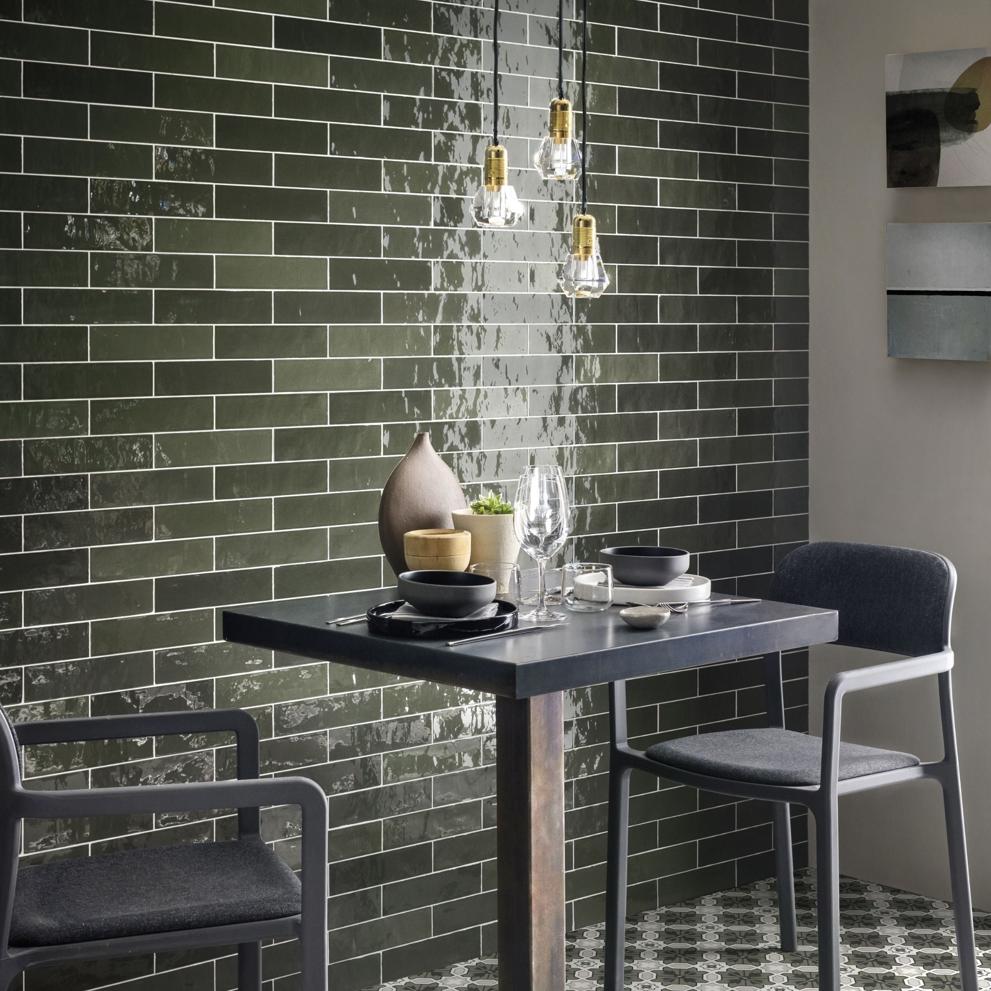 ColorART Deep Green Wall Tile 6.25x25cm Gloss Deluxe Bathrooms